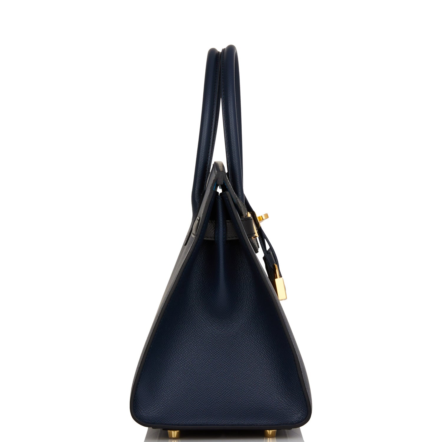 Hermes Birkin Cas Ue Bleu Indigo And Bleu Black Gold Travel Bag