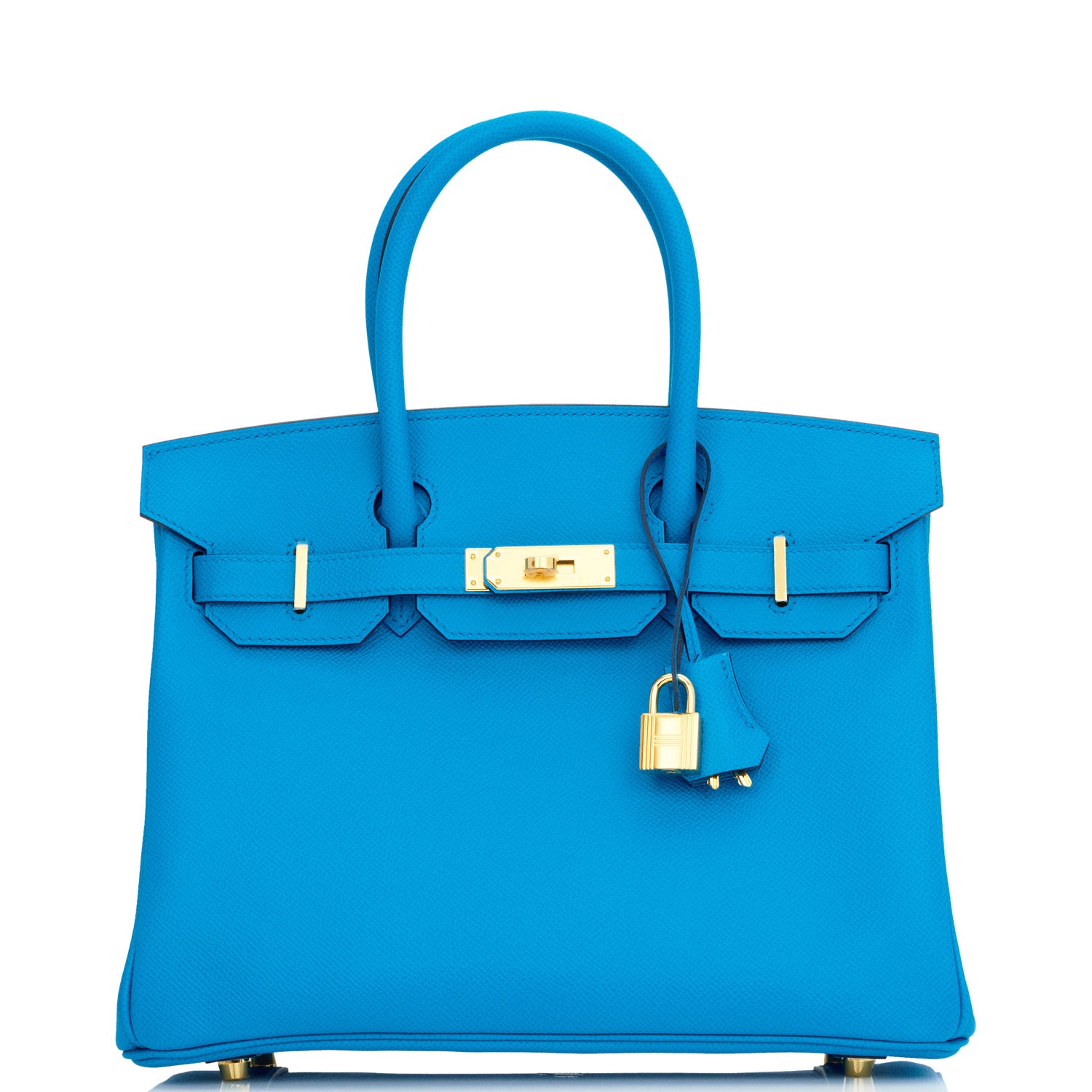 Hermes Birkin Bleu Frida Epsom Hardware Handbag Gold Travel Bag