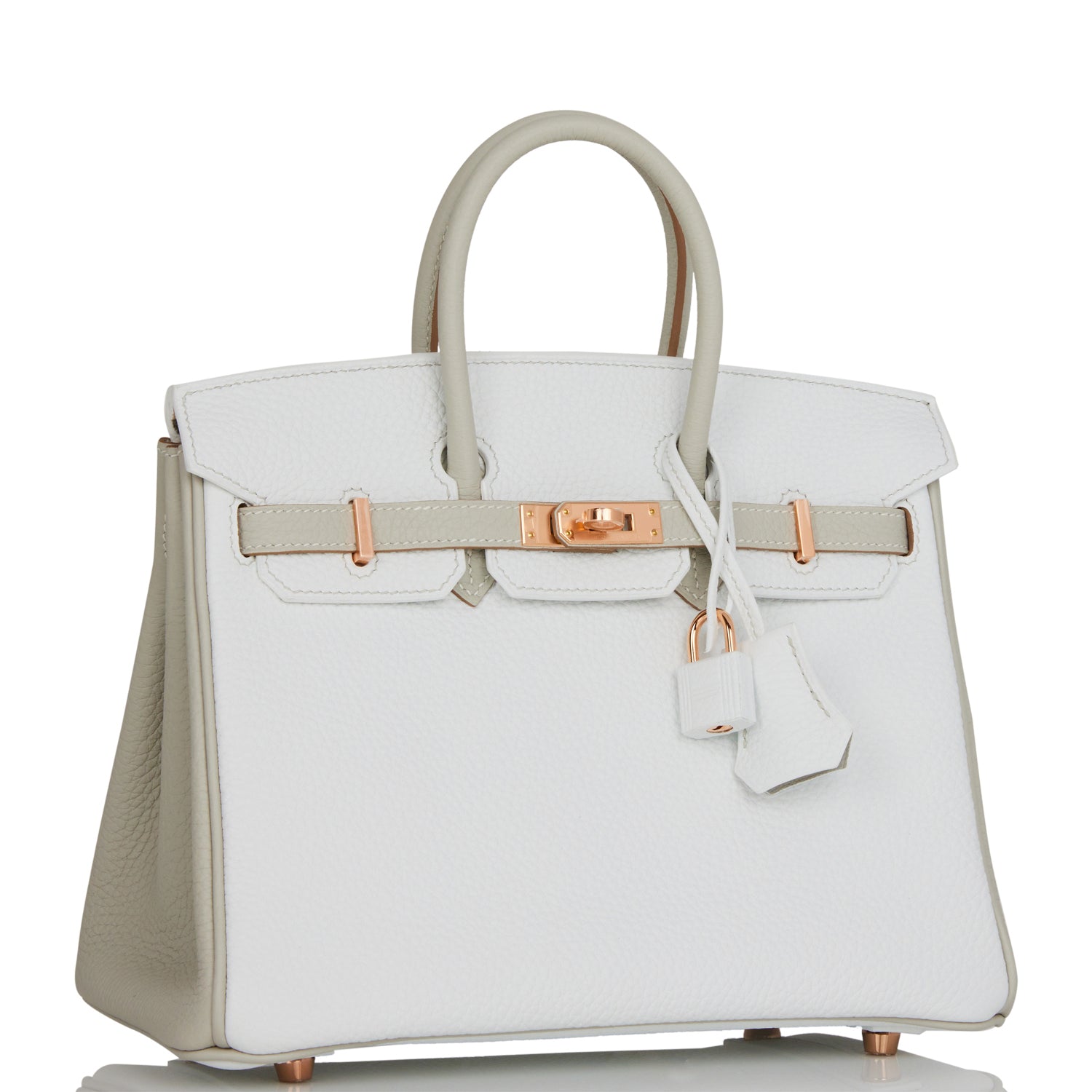 Hermes Special Order Hss Birkin And Gris Perle White Gold Travel Bag