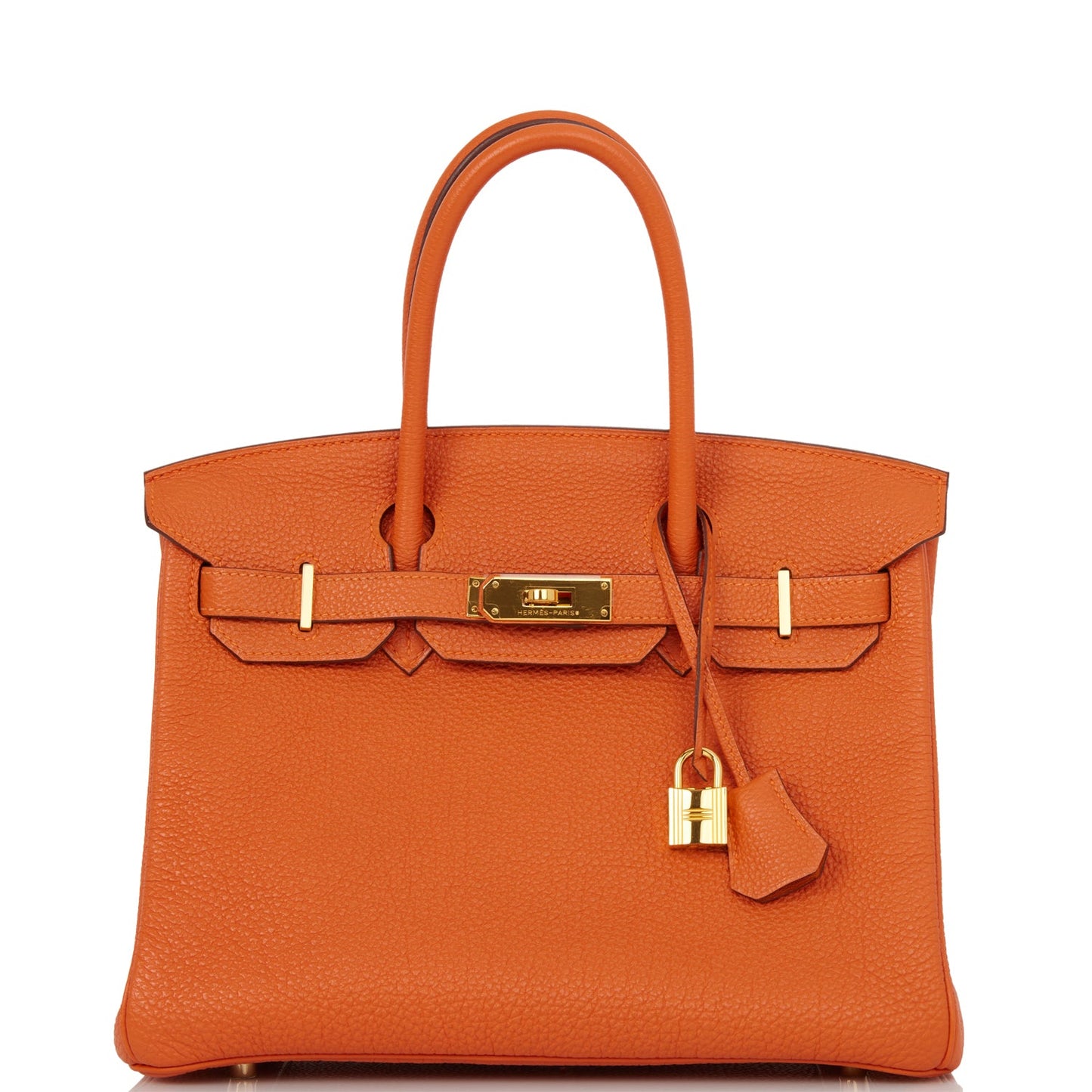 Hermes Birkin Togo Hardware Handbag Gold Orange Travel Bag