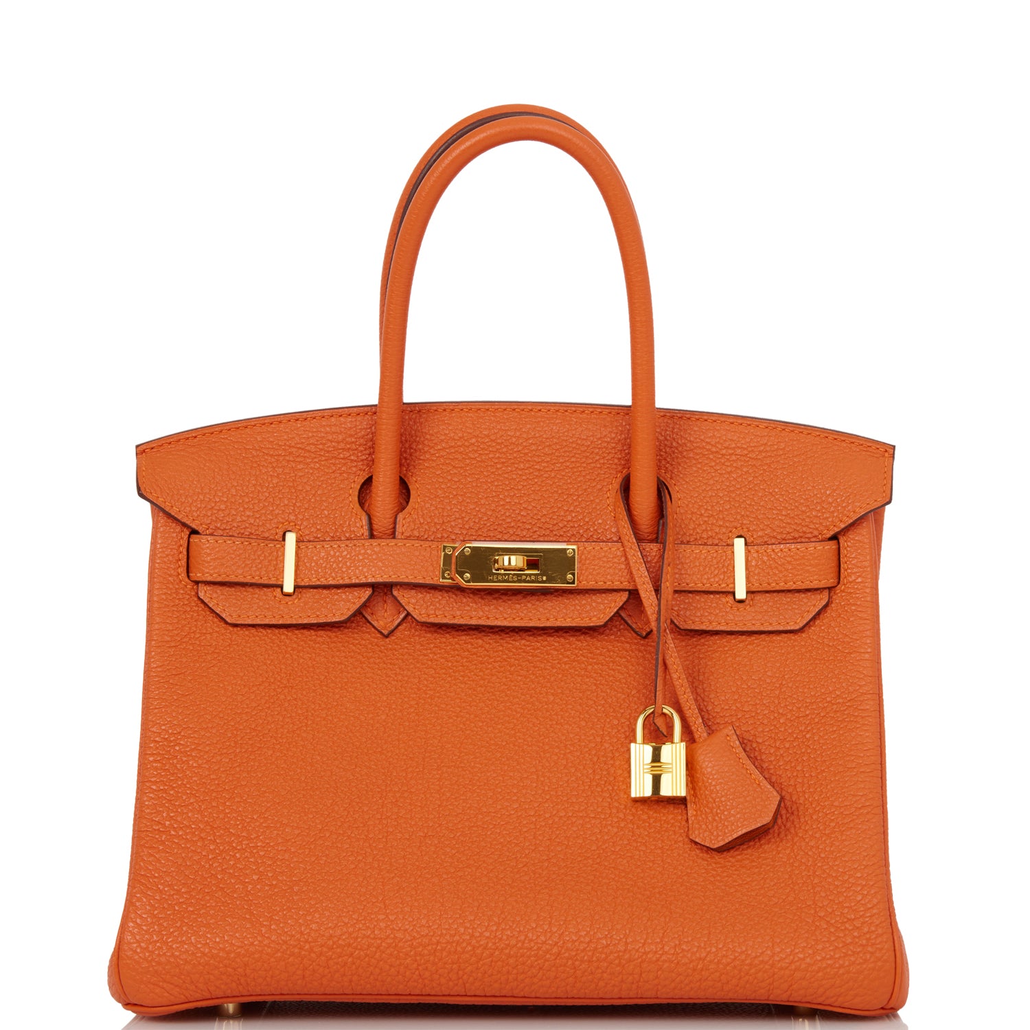 Hermes Birkin Togo Hardware Handbag Gold Orange Travel Bag
