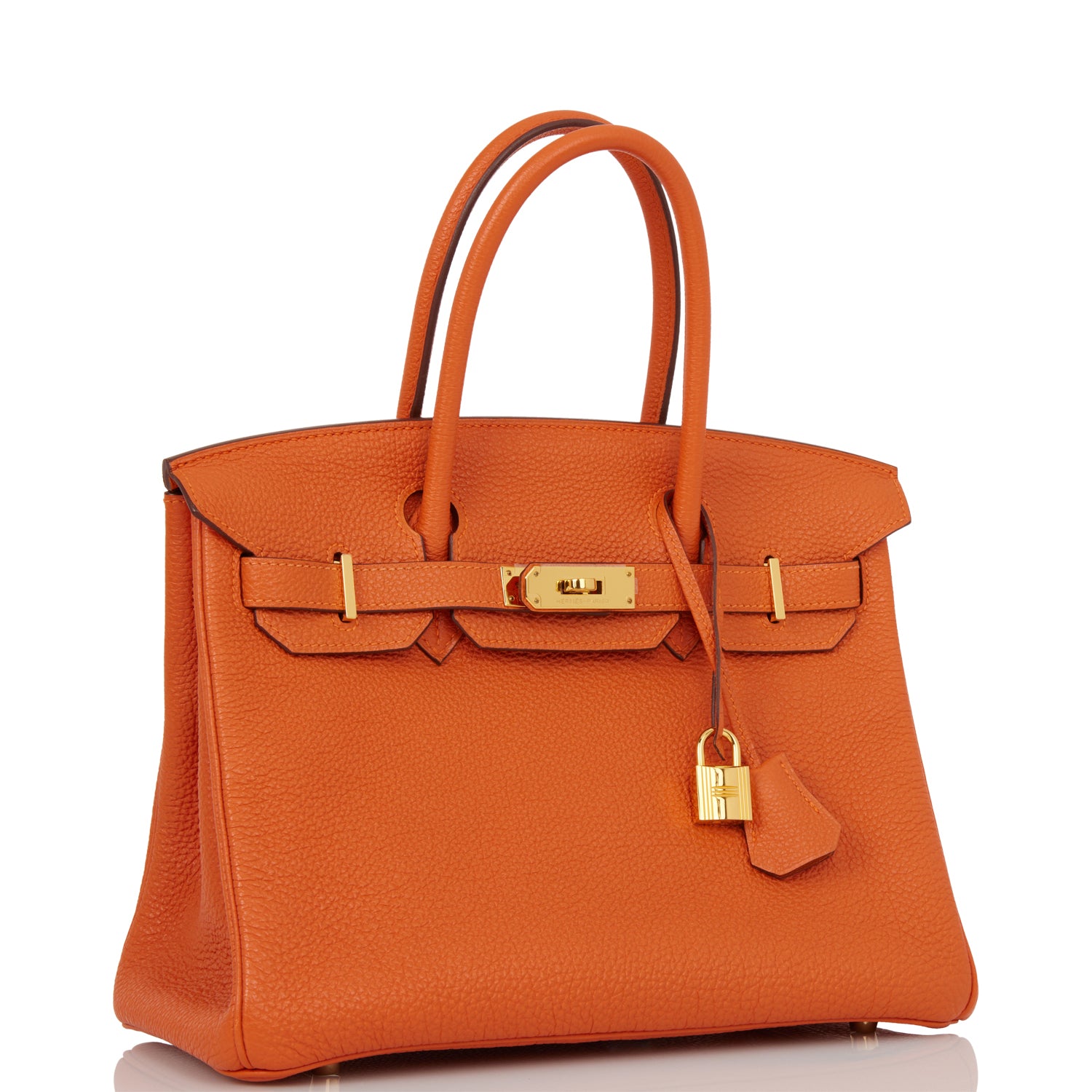 Hermes Birkin Togo Hardware Handbag Gold Orange Travel Bag