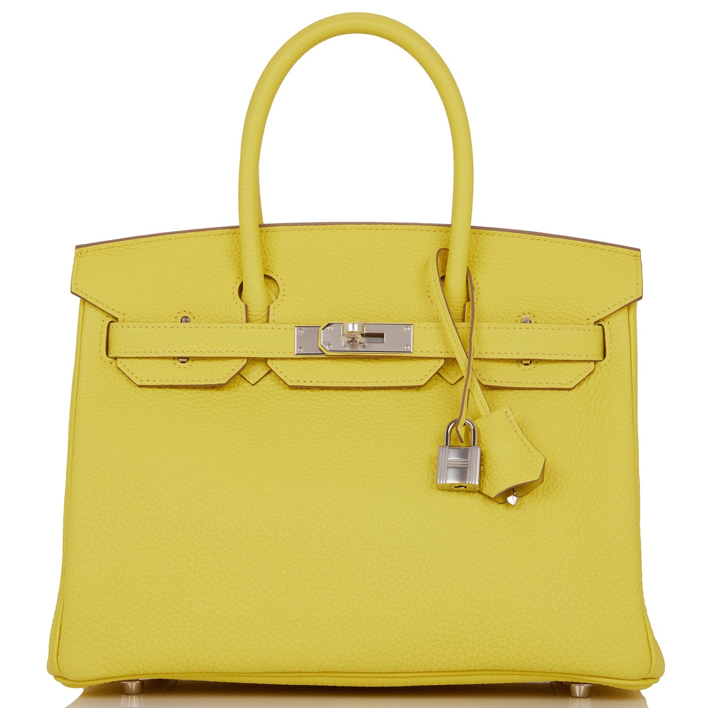 Hermes Birkin Lime Clemence Palladium Hardware Handbag Travel Bag