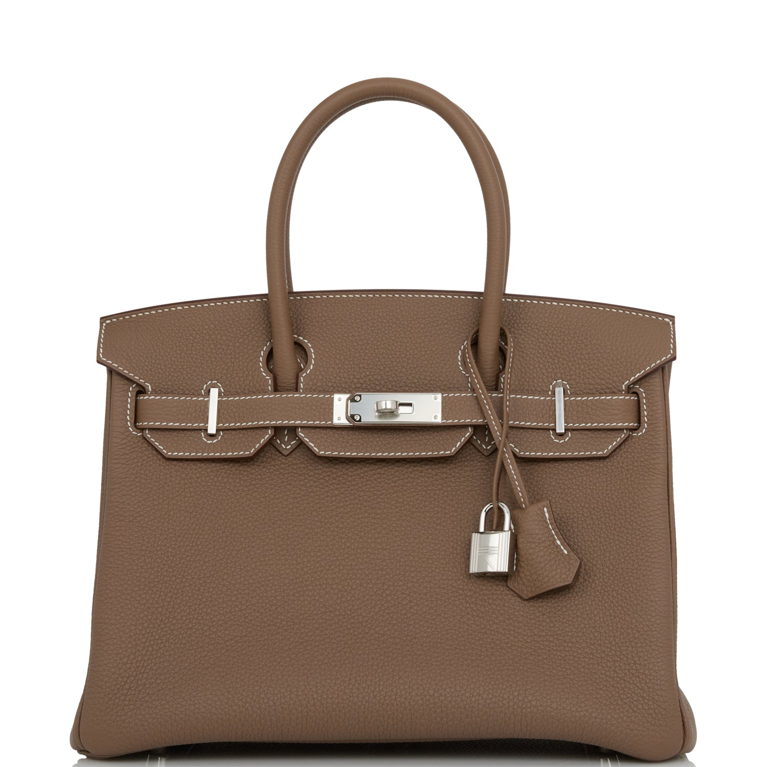 Hermes Birkin Etoupe Togo Palladium Hardware Handbag Travel Bag 8