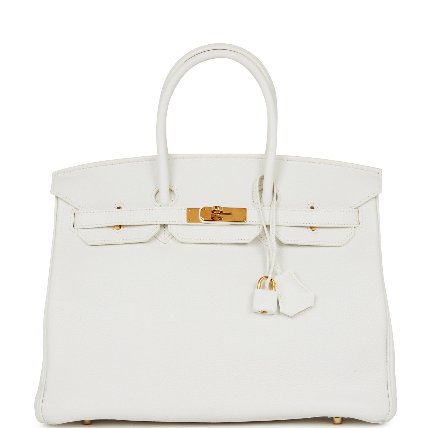 Hermes Birkin Clemence Hardware Handbag White Gold Travel Bag Gold Hardware 2