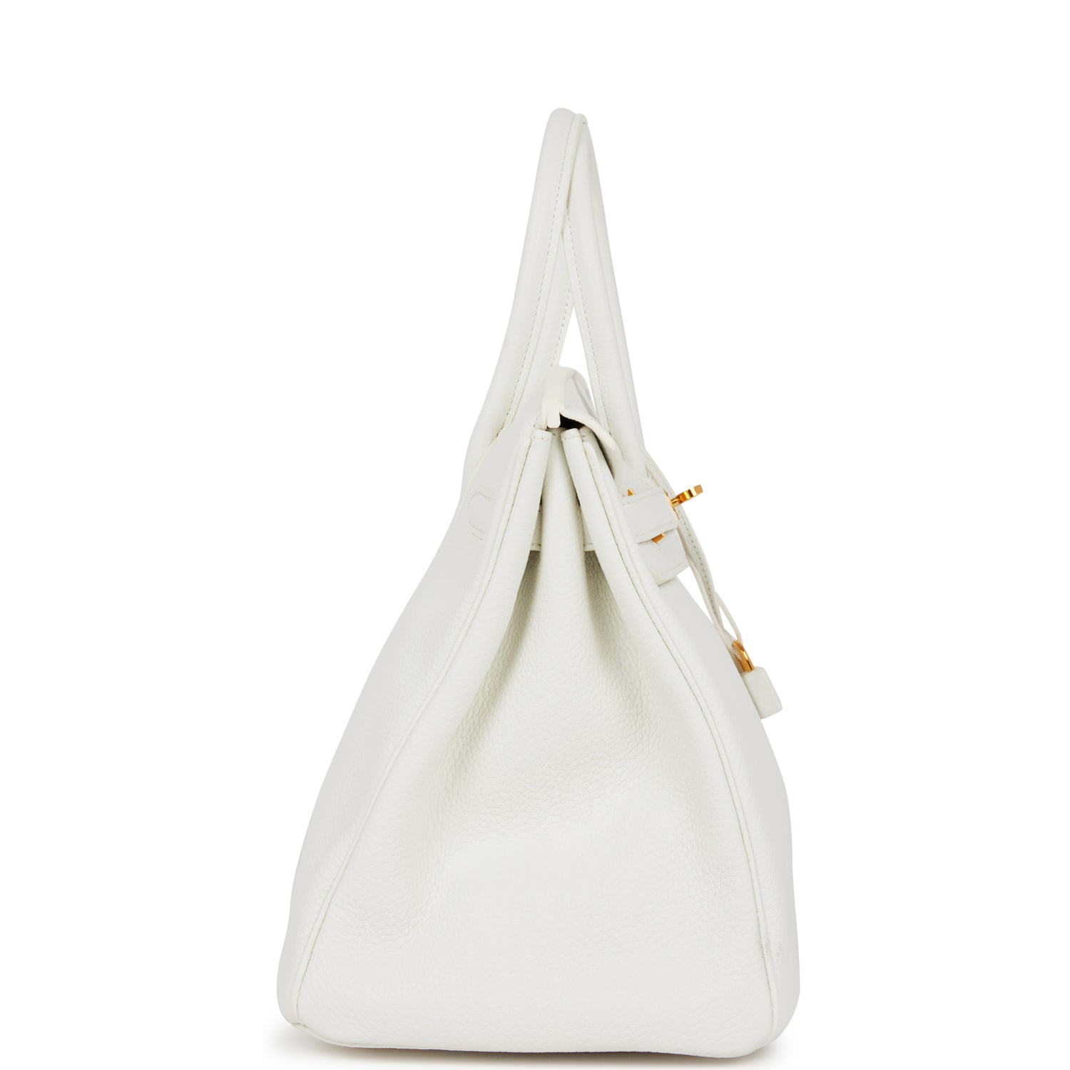 Hermes Birkin Clemence Hardware Handbag White Gold Travel Bag