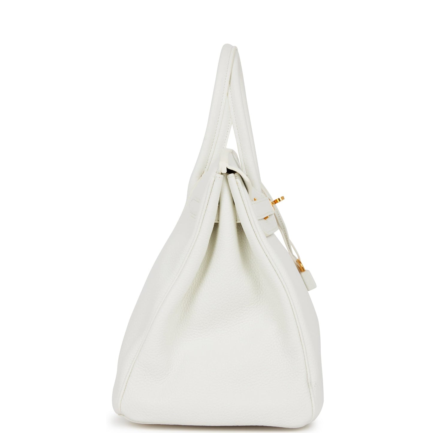 Hermes Birkin Clemence Hardware Handbag White Gold Travel Bag Gold Hardware 2