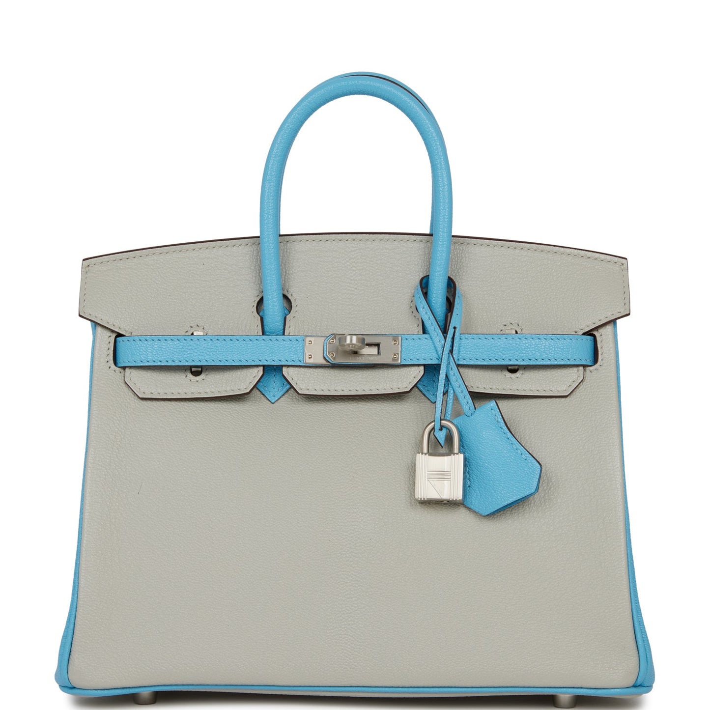 Hermes Special Order Hss Birkin Gris Perle And Bleu Travel Bag