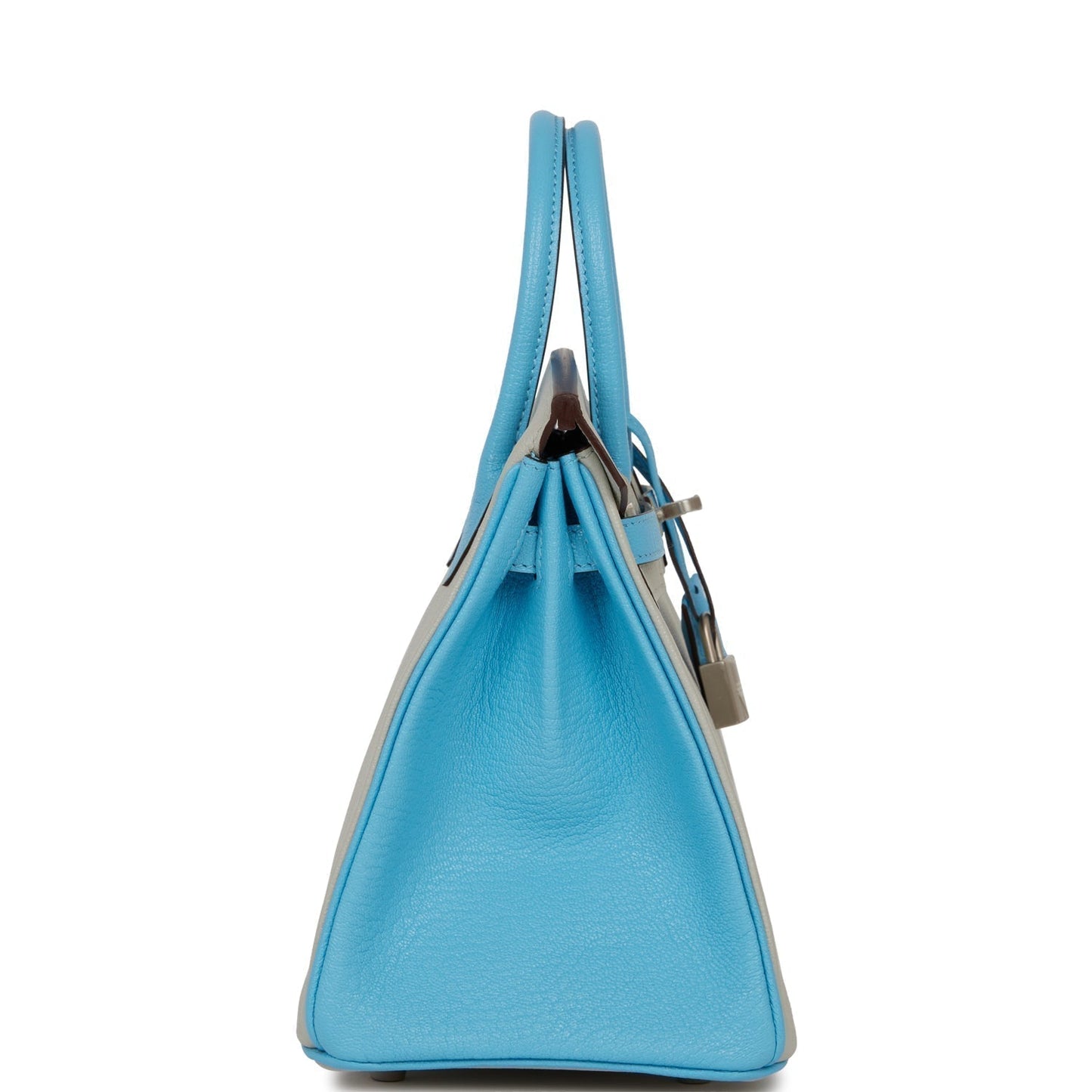 Hermes Special Order Hss Birkin Gris Perle And Bleu Travel Bag