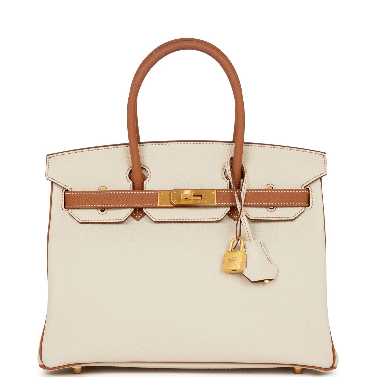 Hermes Special Order Hss Birkin Craie And Togo Gold Travel Bag
