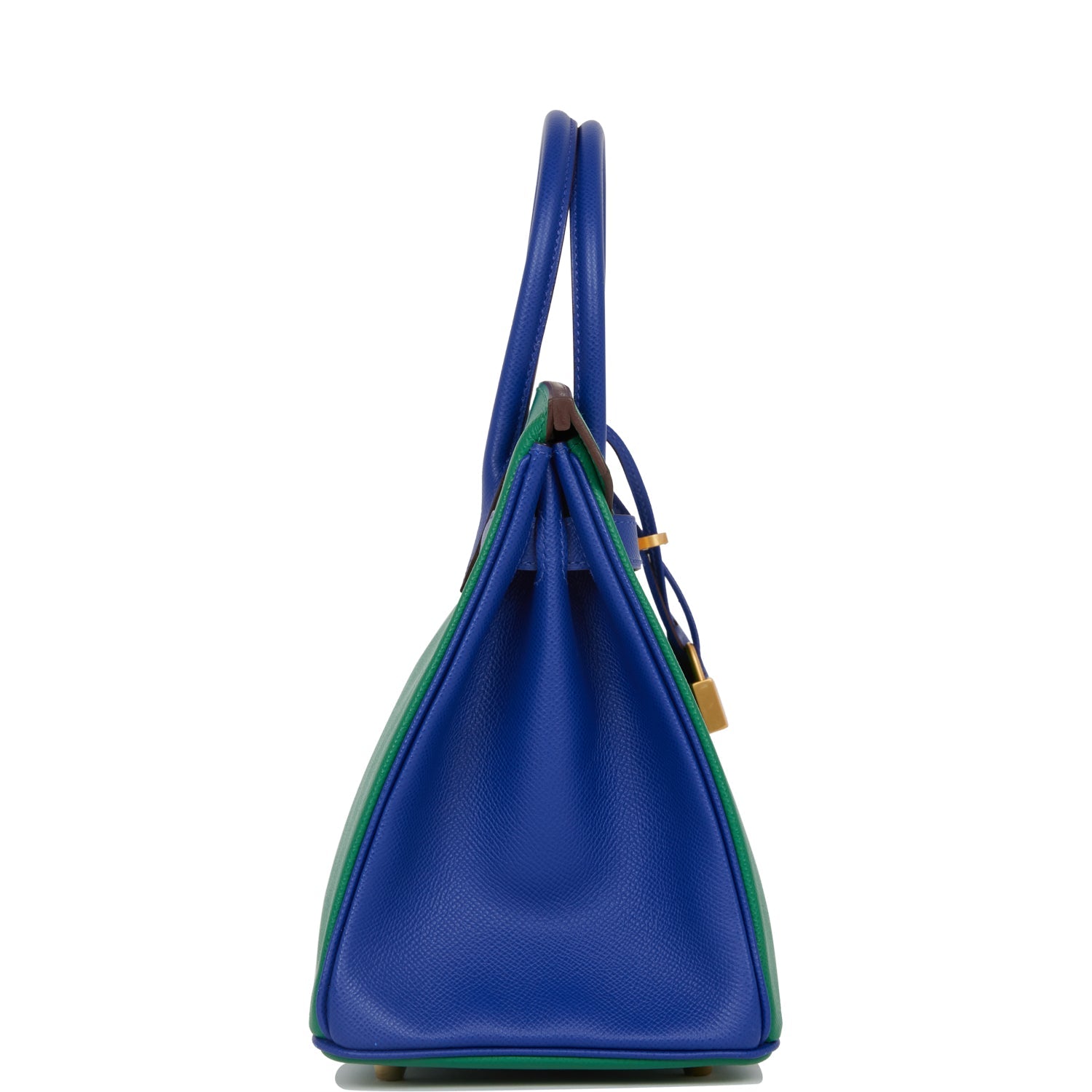 Hermes Special Order Hss Birkin Vert Verone And Bleu Gold Travel Bag