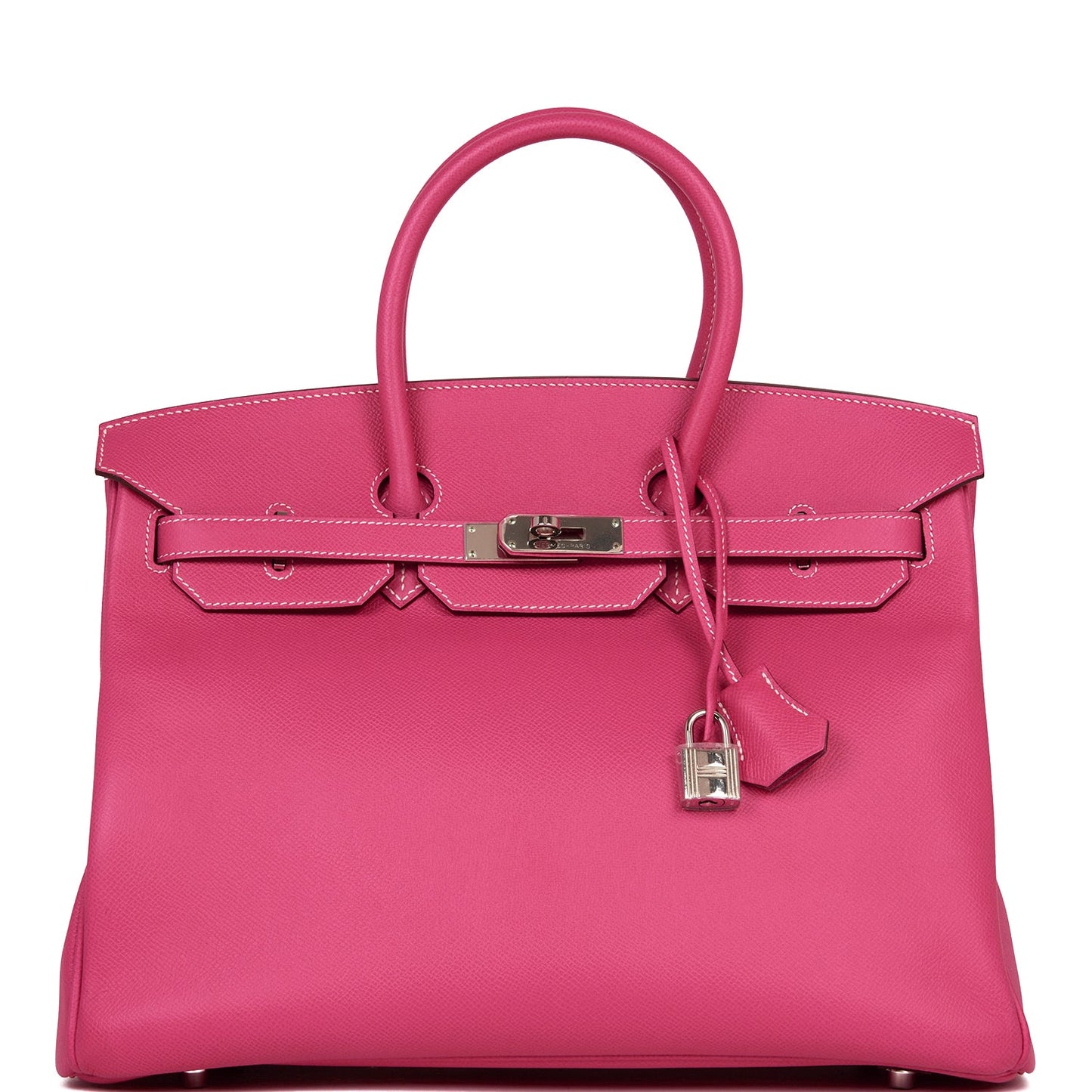 Hermes Birkin Rose Tyrien Epsom Palladium Hardware Handbag Travel Bag