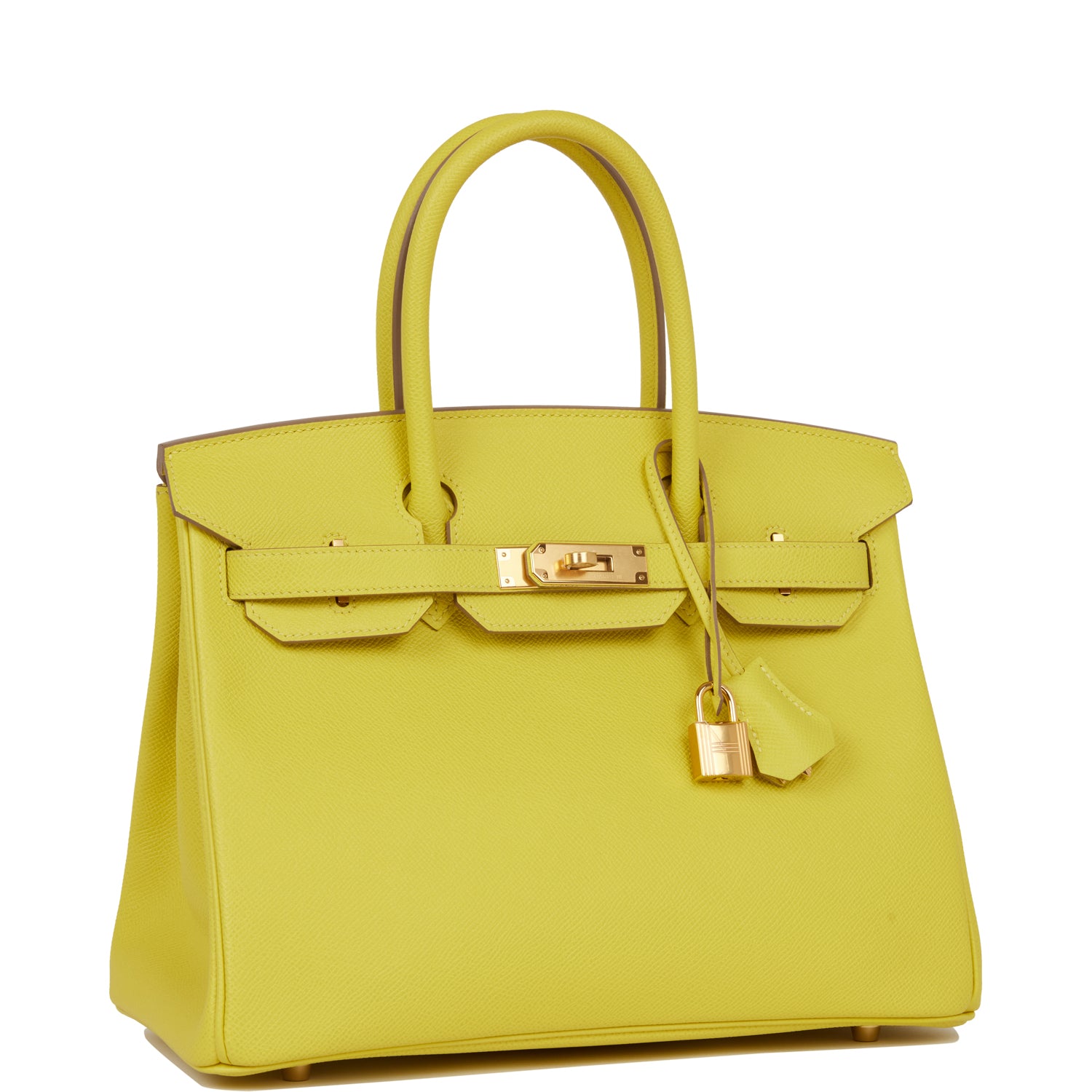 Hermes Birkin Lime Epsom Hardware Handbag Gold Travel Bag