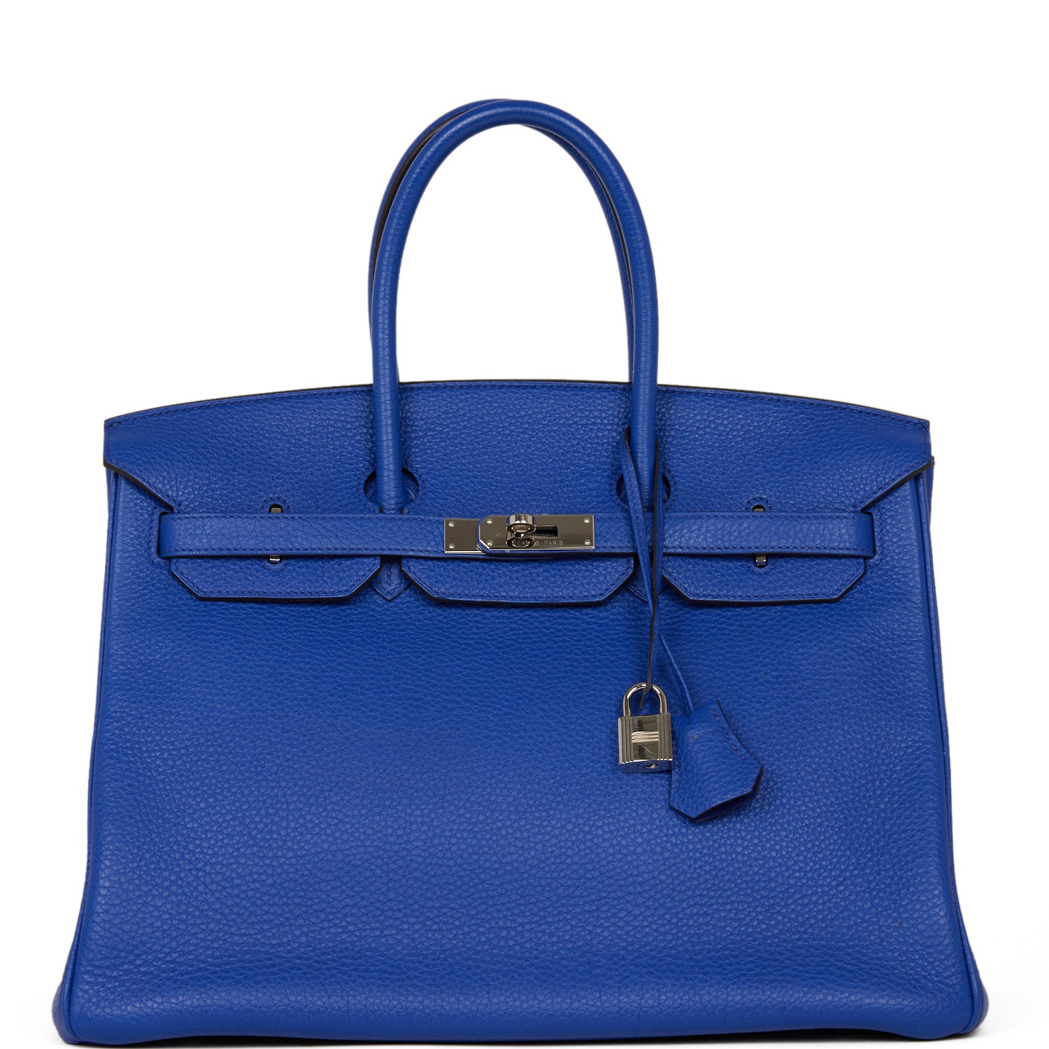 Hermes Birkin Bleu Electric Togo Palladium Hardware Handbag Travel Bag