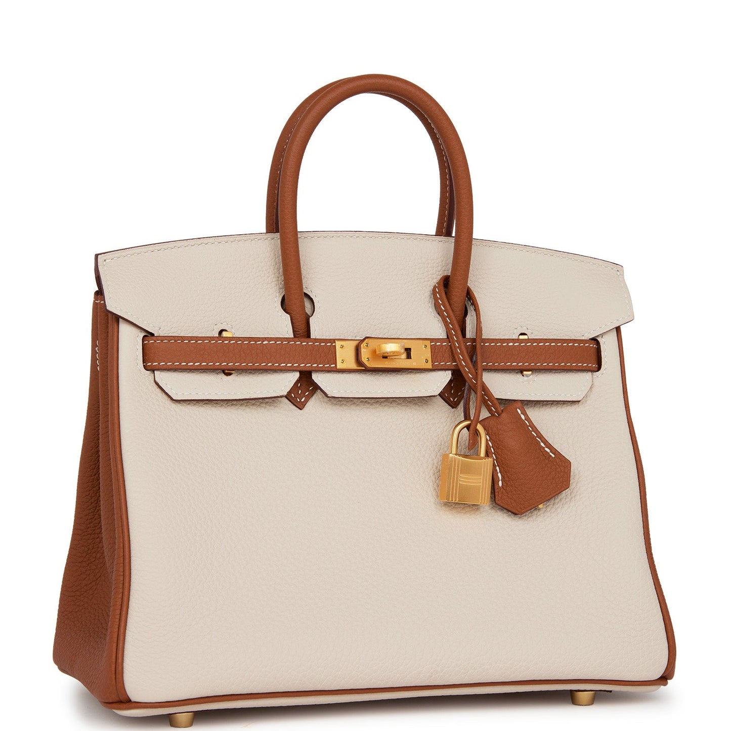 Hermes Special Order Hss Birkin Craie And Togo Brushed Gold Travel Bag