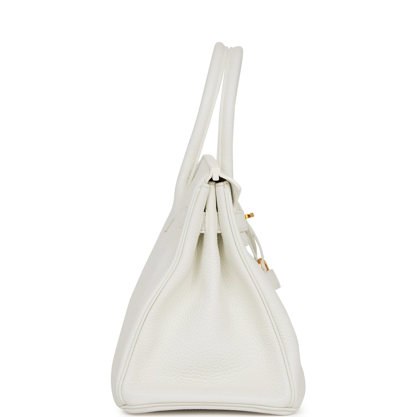 Hermes Birkin Clemence Hardware Handbag White Gold Travel Bag 3