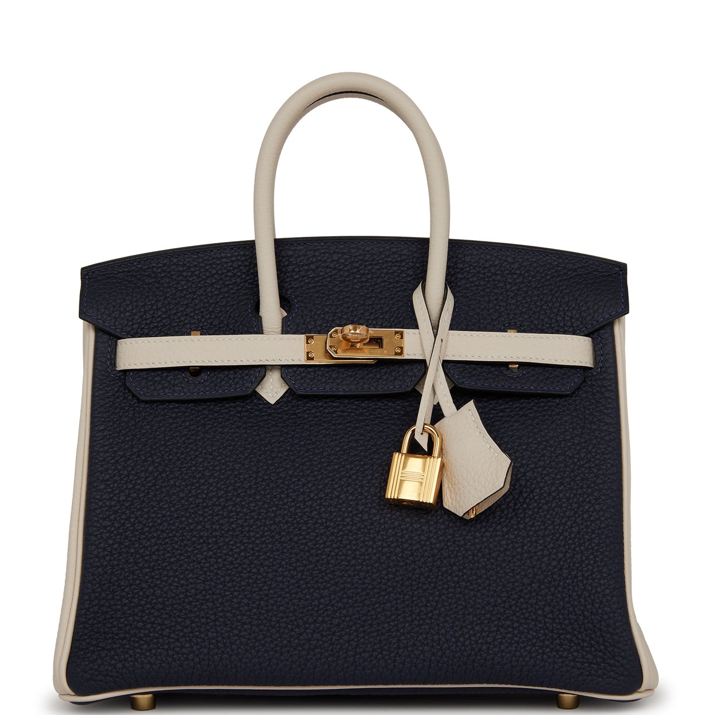 Hermes Special Order Hss Birkin Bleu Nuit And Craie Gold Travel Bag