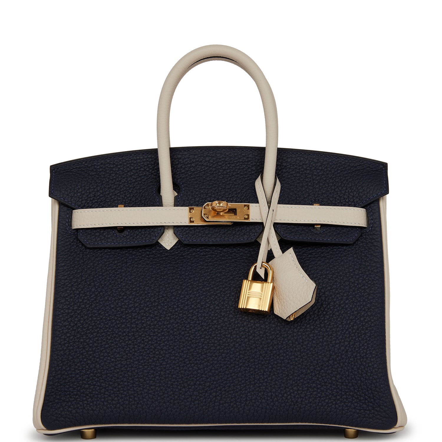 Hermes Special Order Hss Birkin Bleu Nuit And Craie Gold Travel Bag