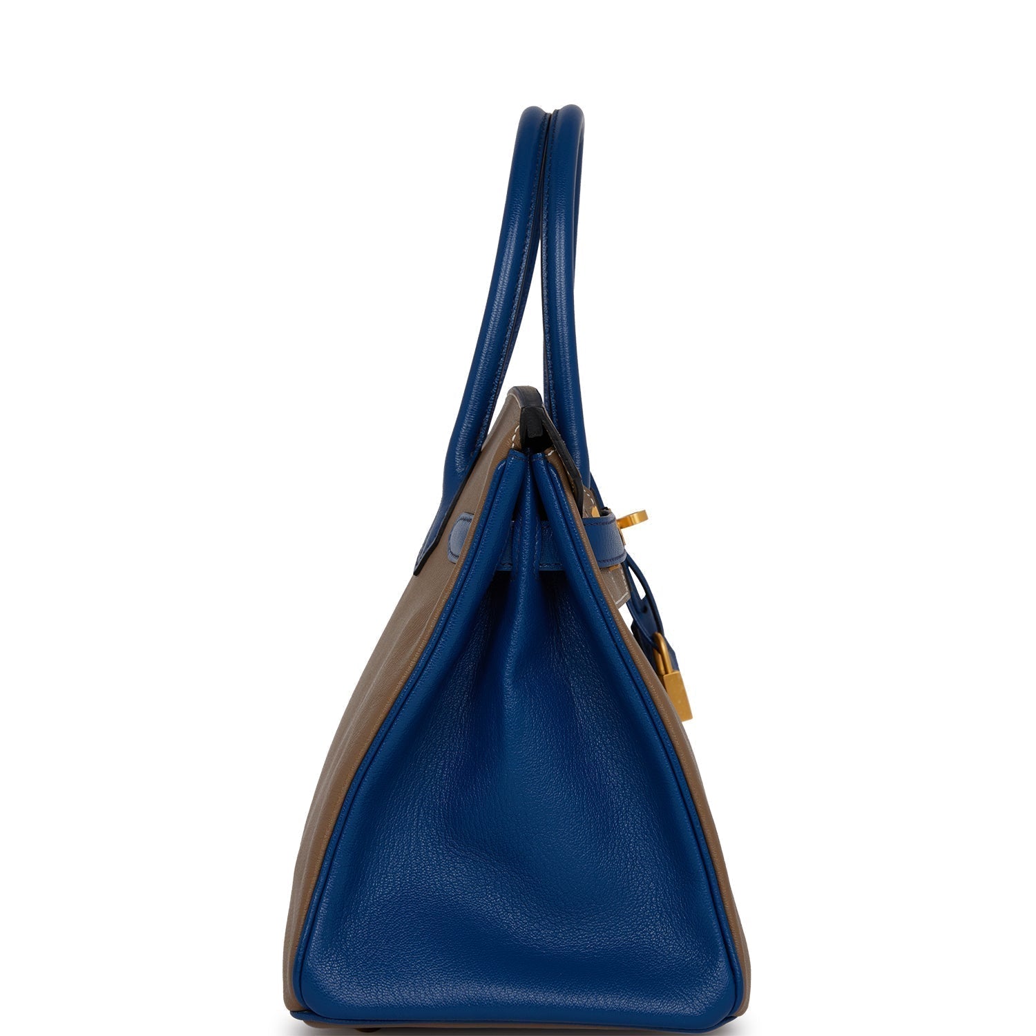 Hermes Special Order Hss Birkin Etoupe And Bleu Gold Travel Bag
