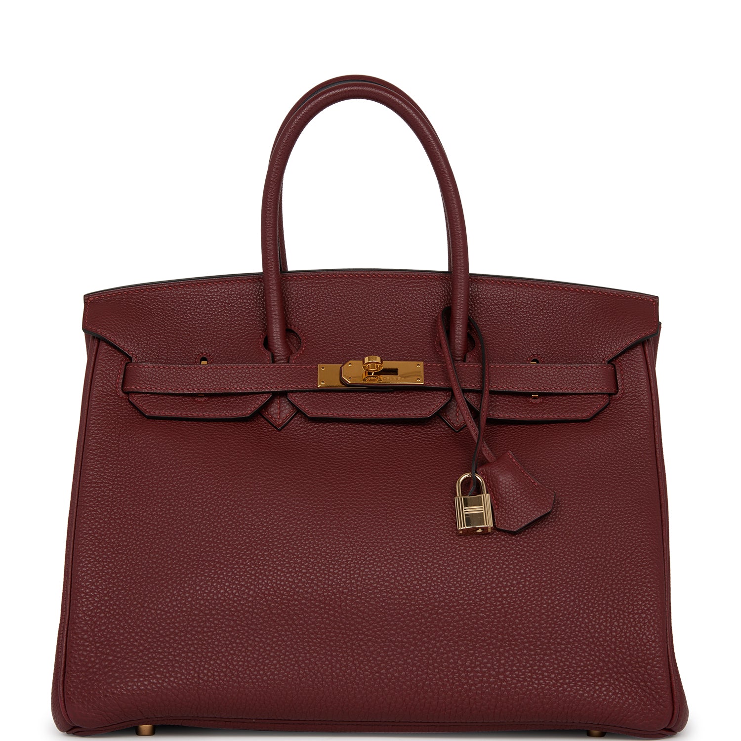 Hermes Birkin Rouge Togo Hardware Deposit Handbag Gold Travel Bag
