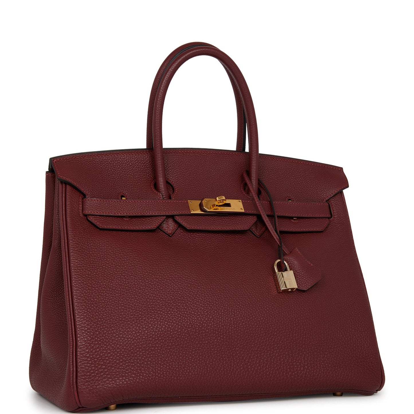 Hermes Birkin Rouge Togo Hardware Deposit Handbag Gold Travel Bag
