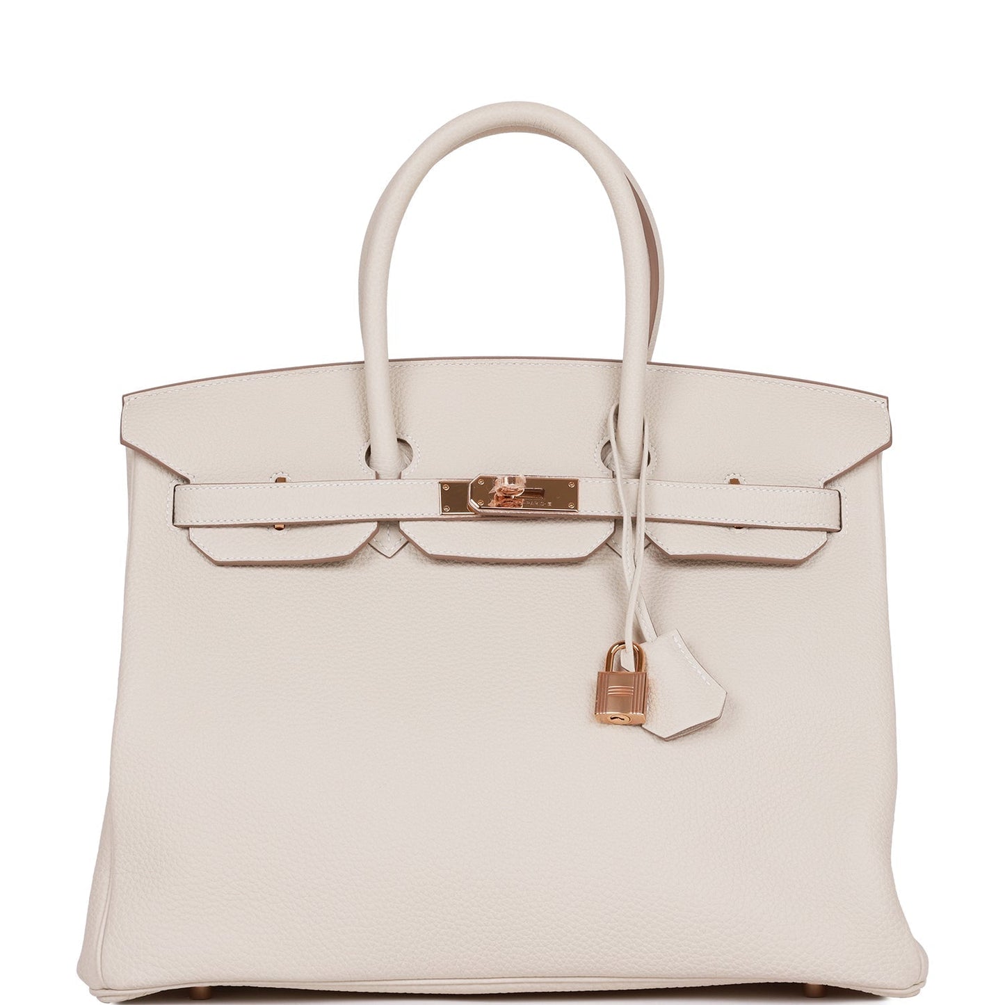 Hermes Birkin Craie Togo Rose Hardware Handbag Gold Travel Bag Of 2 2