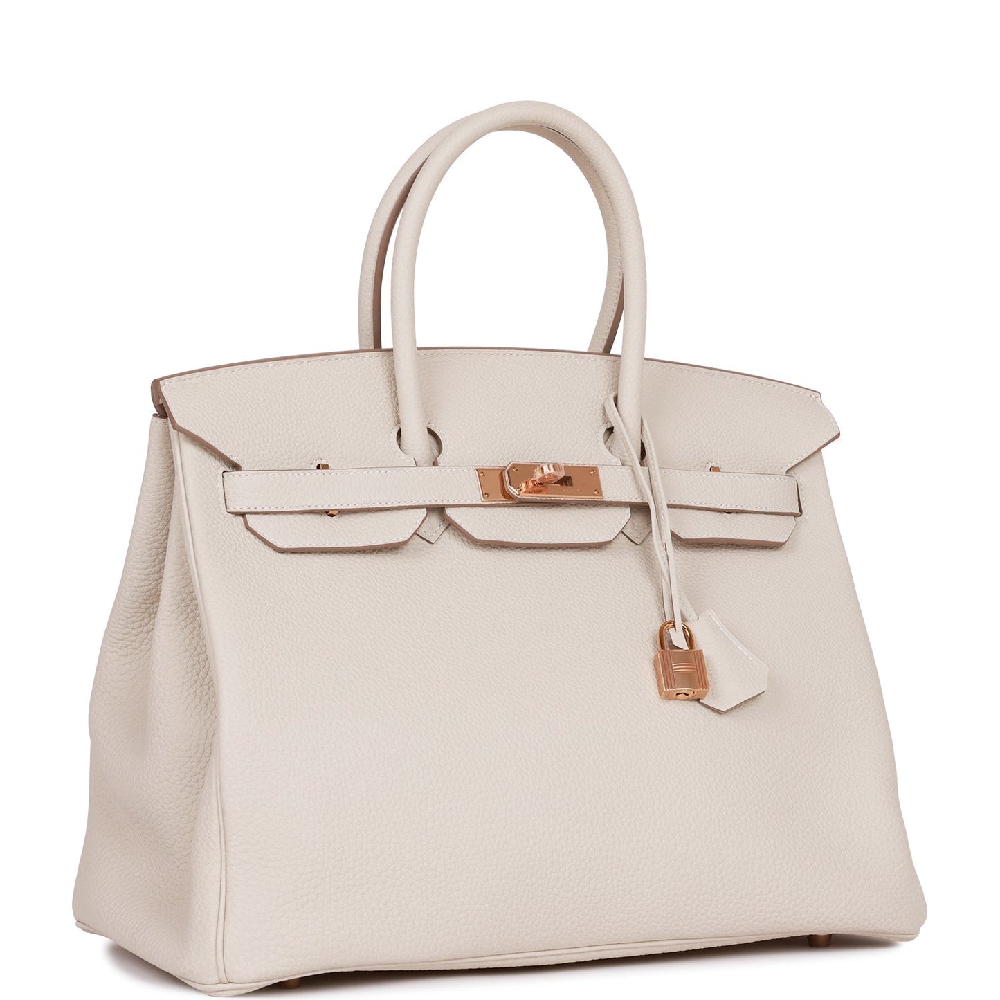 Hermes Birkin Craie Togo Rose Hardware Handbag Gold Travel Bag Of 3