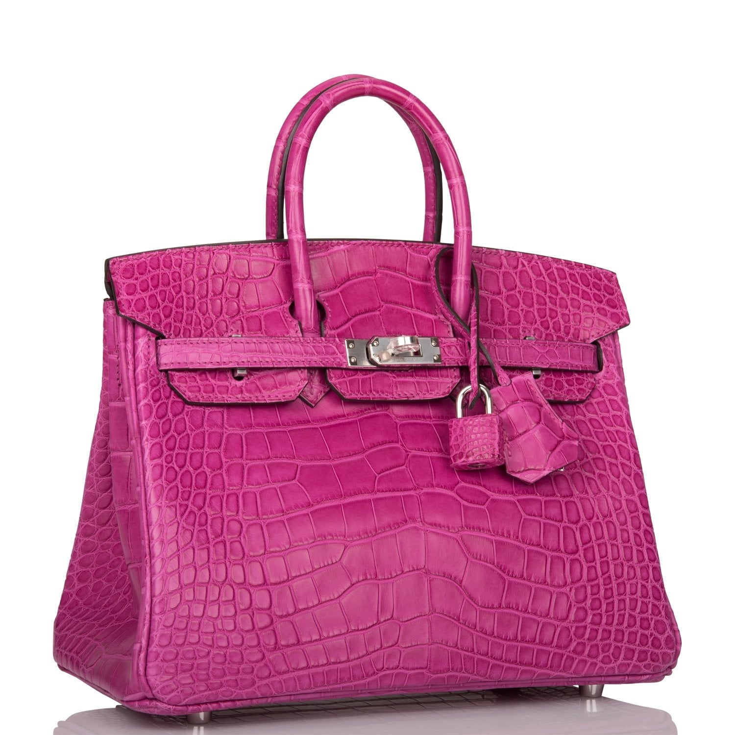 Hermes Birkin Rose Scheherazade Matte Alligator Palladium Hardware Travel Bag