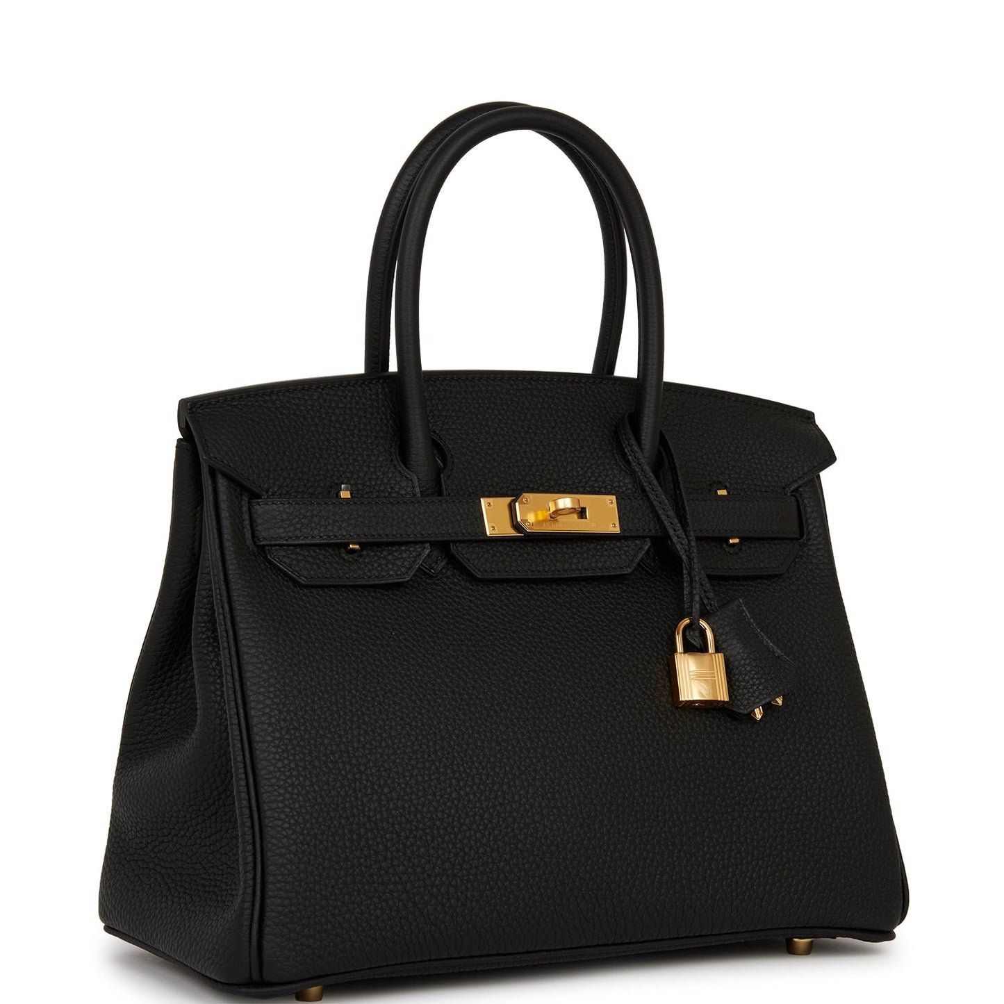 Hermes Birkin Togo Hardware Handbag Black Gold Travel Bag 30