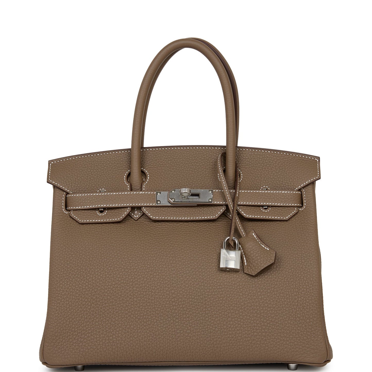 Hermes Birkin Etoupe Togo Palladium Hardware Handbag Travel Bag 7