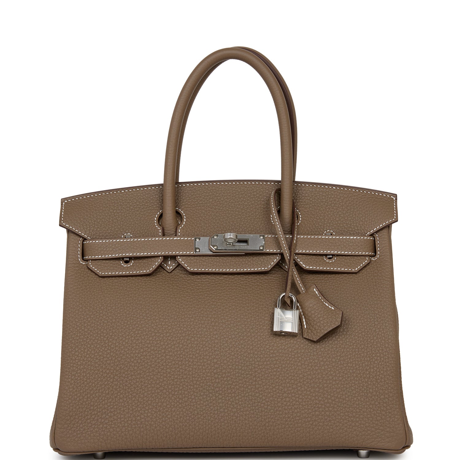 Hermes Birkin Etoupe Togo Palladium Hardware Handbag Travel Bag 7