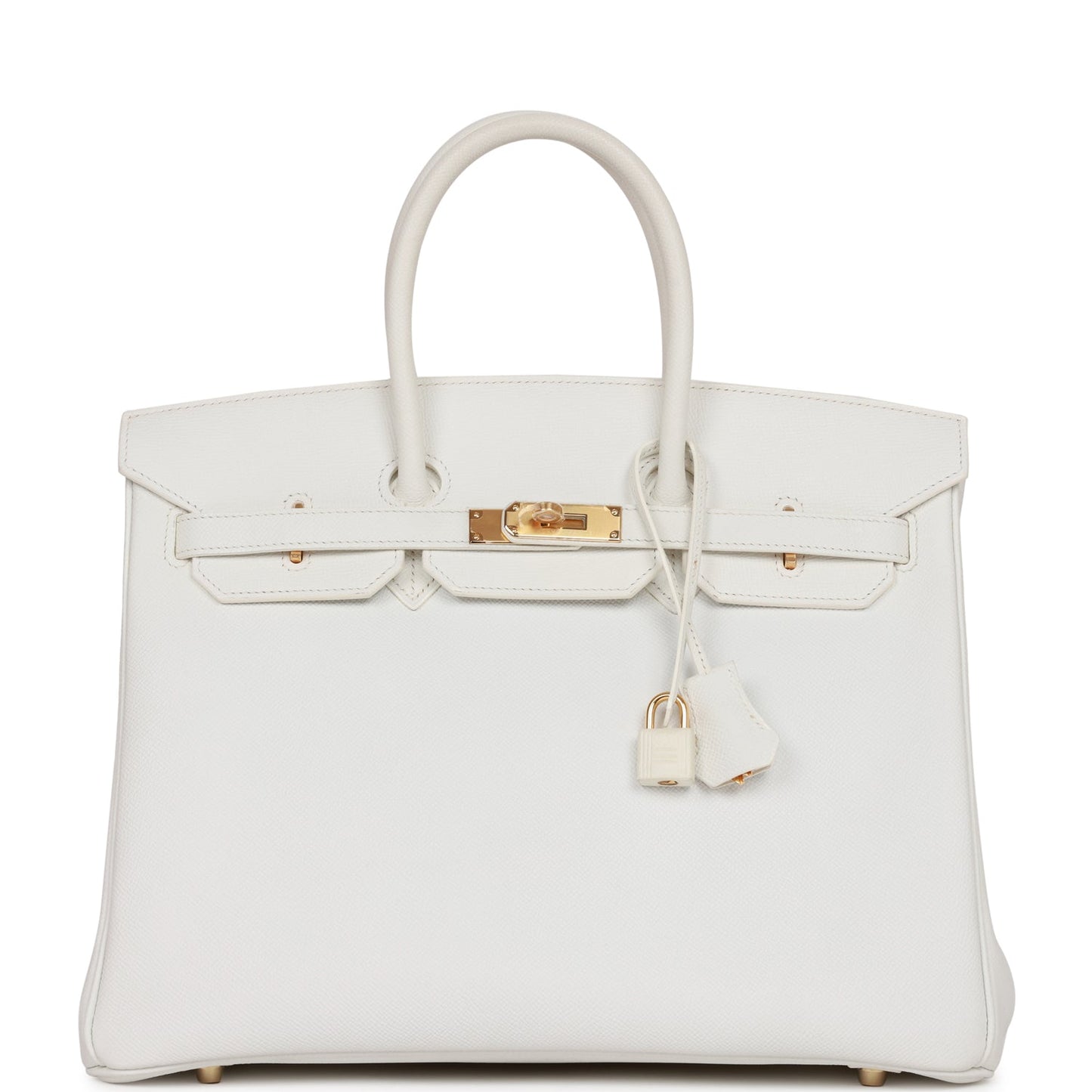 Hermes Birkin Epsom Hardware Handbag White Gold Travel Bag Gold Hardware