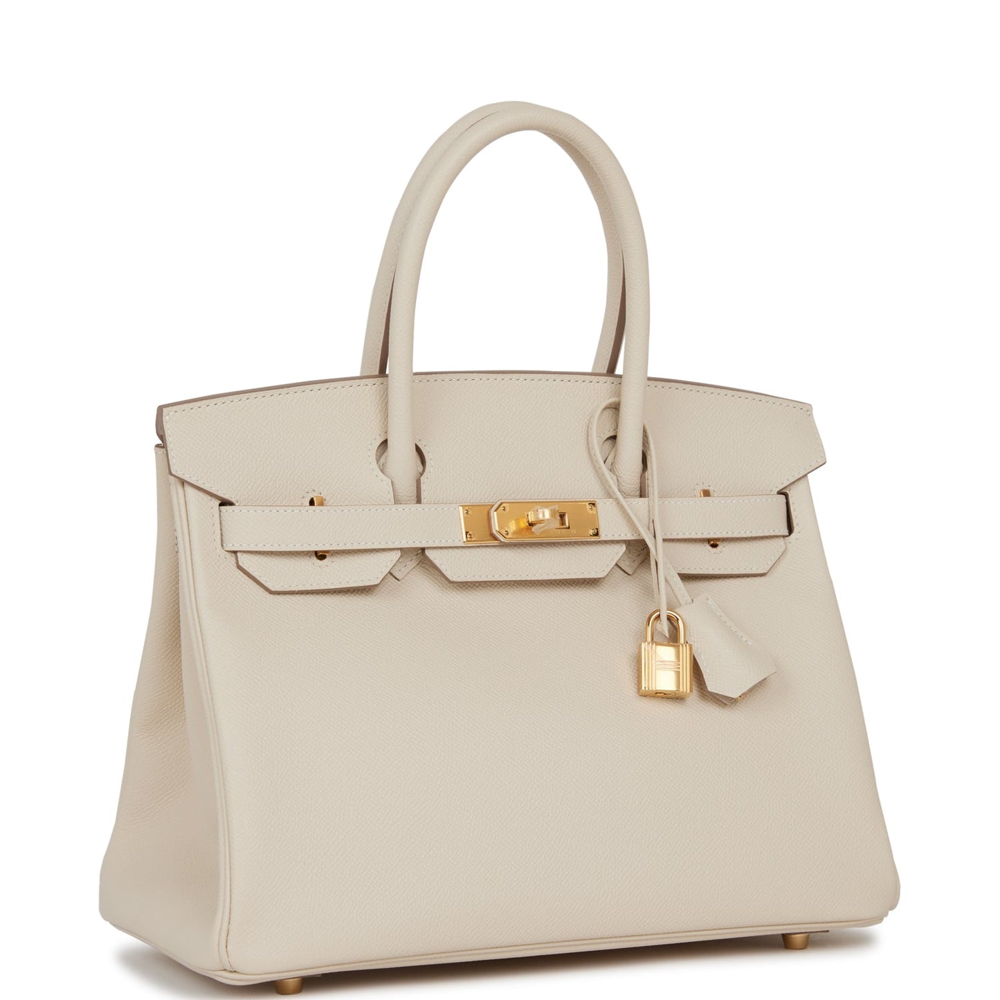 Hermes Birkin Craie Epsom Hardware Handbag Gold Travel Bag