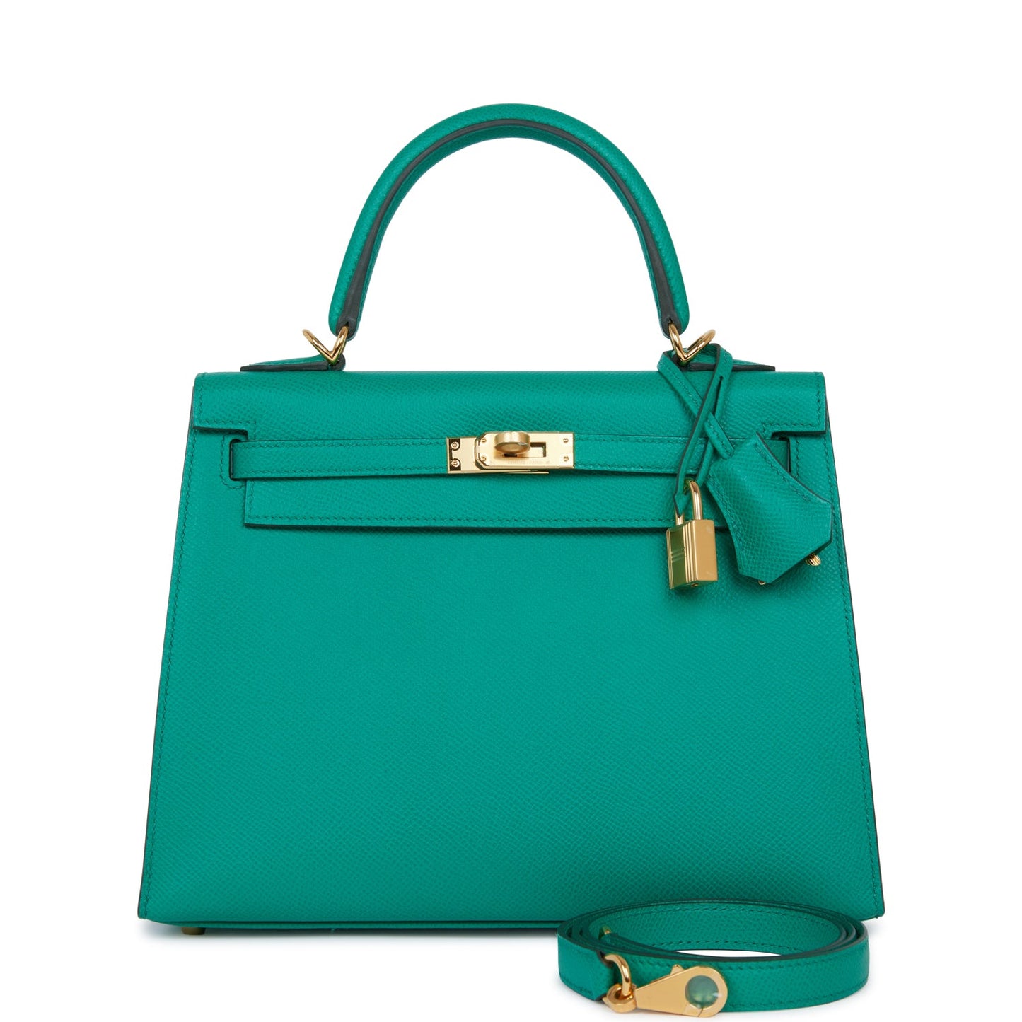 Hermes Kelly Sellier Vert Jade Epsom Hardware Handbag Gold Travel Bag Hardware 2