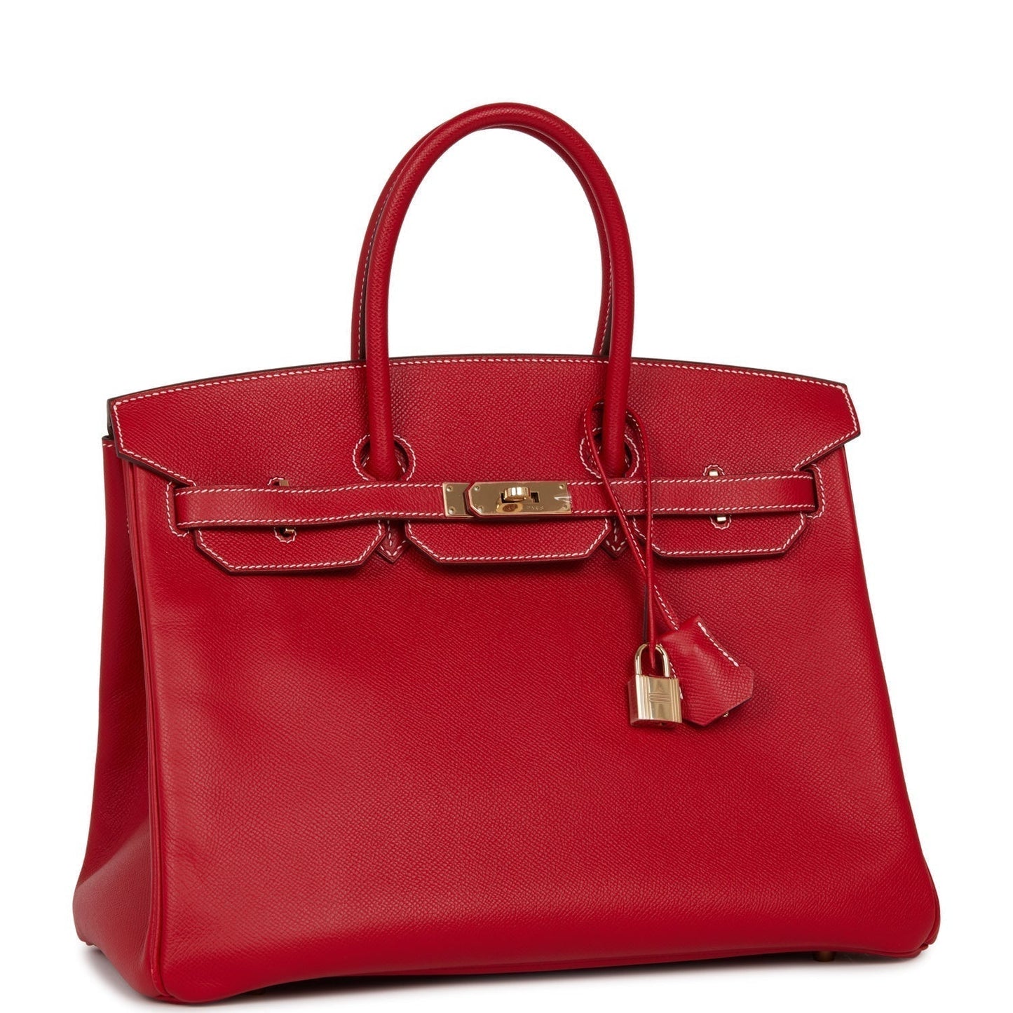 Hermes Birkin Rouge Cas Ue Candy Epsom Permabrass Travel Bag