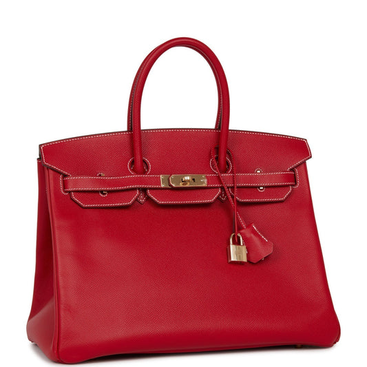 Hermes Birkin Rouge Cas Ue Candy Epsom Permabrass Hardware Travel Bag