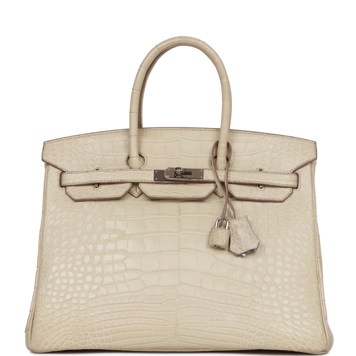 Hermes Birkin Beton Matte Alligator Palladium Hardware Handbag Travel Bag