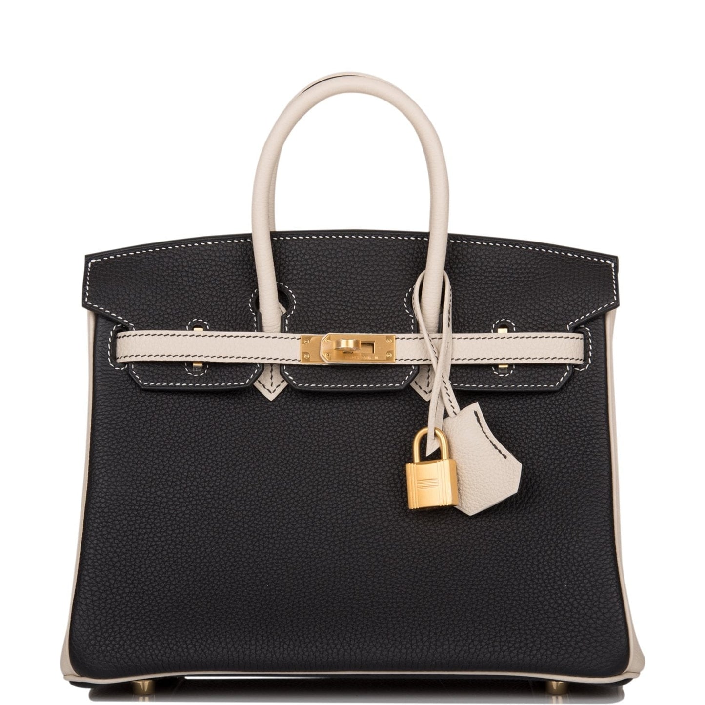 Hermes Birkin And Craie Togo Brushed Hardware Handbag Black Gold Travel Bag For Vg
