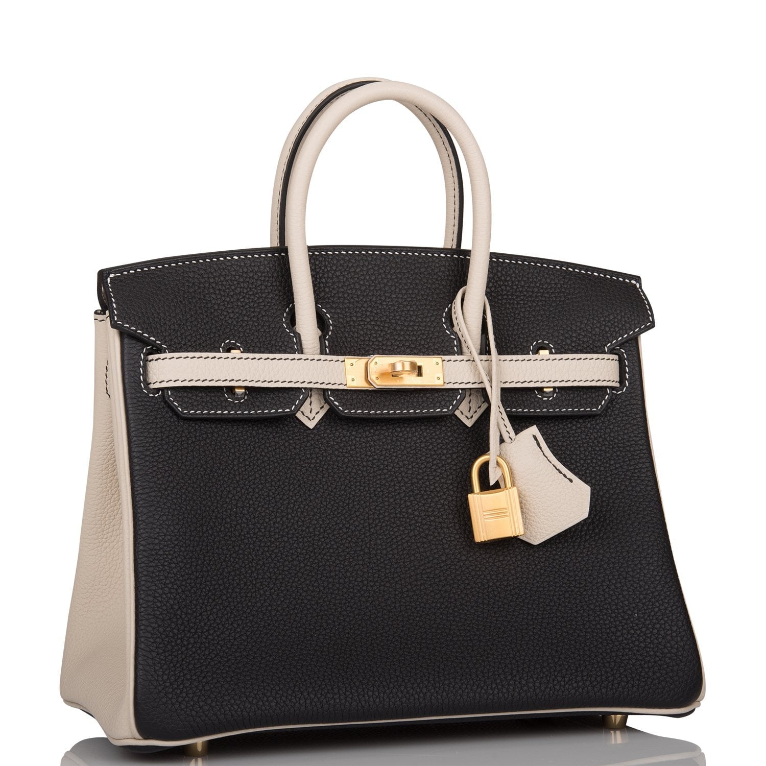 Hermes Birkin And Craie Togo Brushed Hardware Handbag Black Gold Travel Bag For Vg
