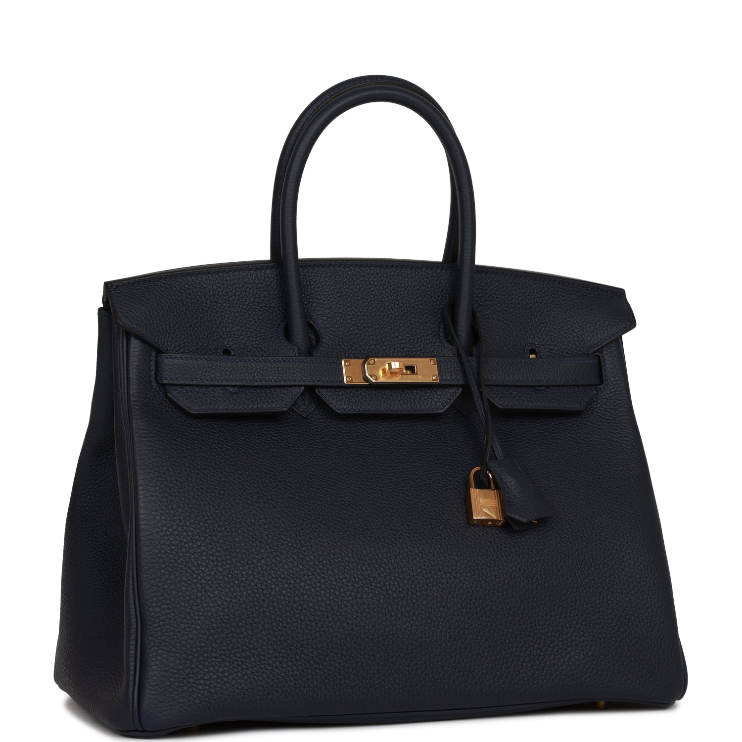 Hermes Birkin Bleu Nuit Togo Hardware Handbag Gold Travel Bag