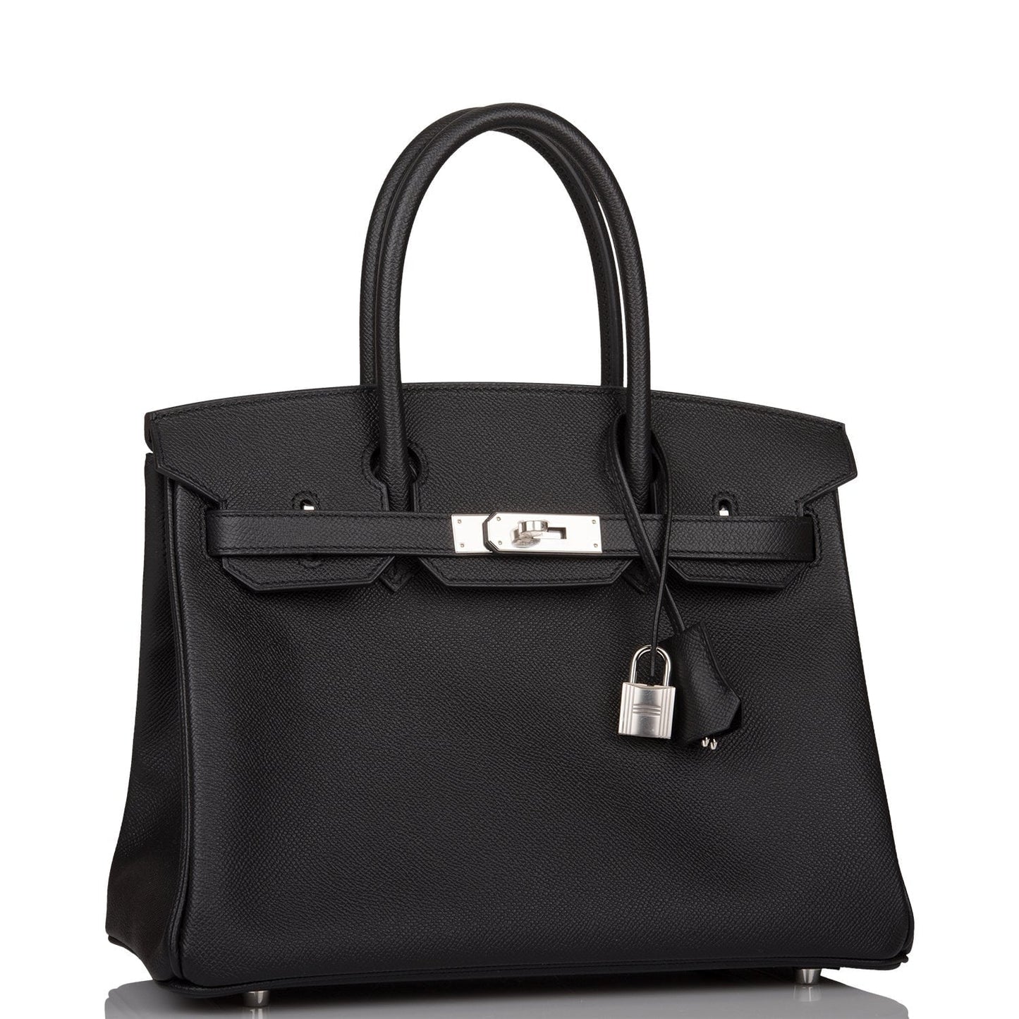 Hermes Birkin Epsom Palladium Hardware Handbag Black Travel Bag Palladium Hardware