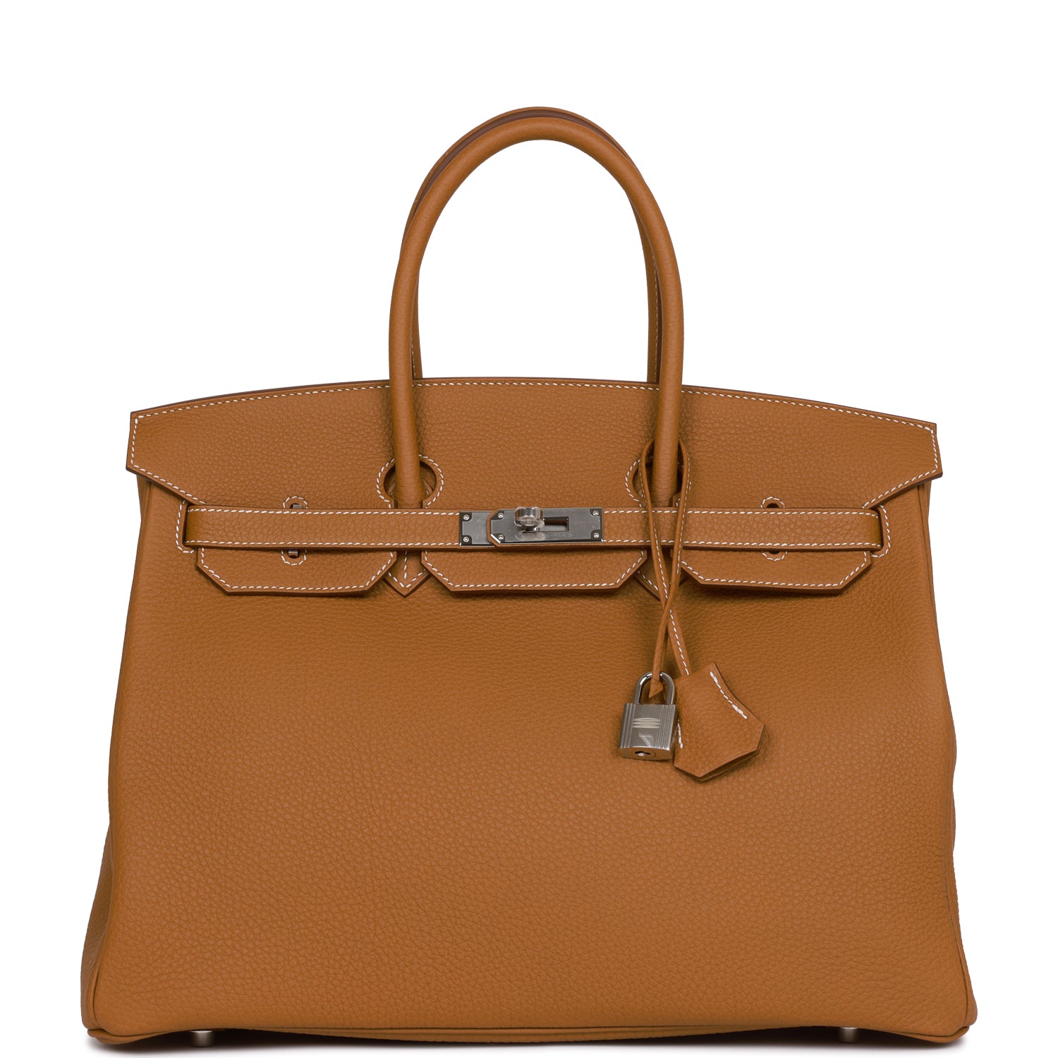 Hermes Birkin Togo Palladium Hardware Handbag Gold Travel Bag