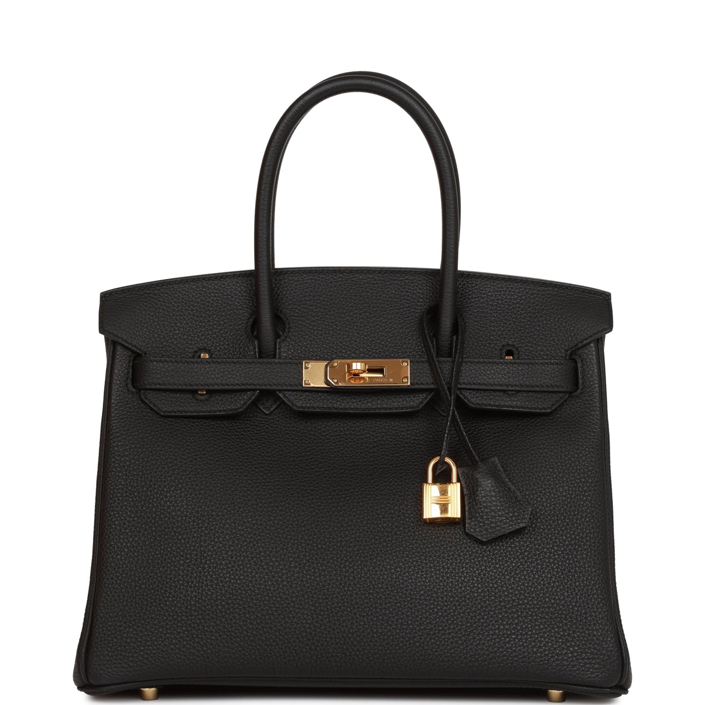 Hermes Birkin Togo Hardware Handbag Black Gold Travel Bag 32