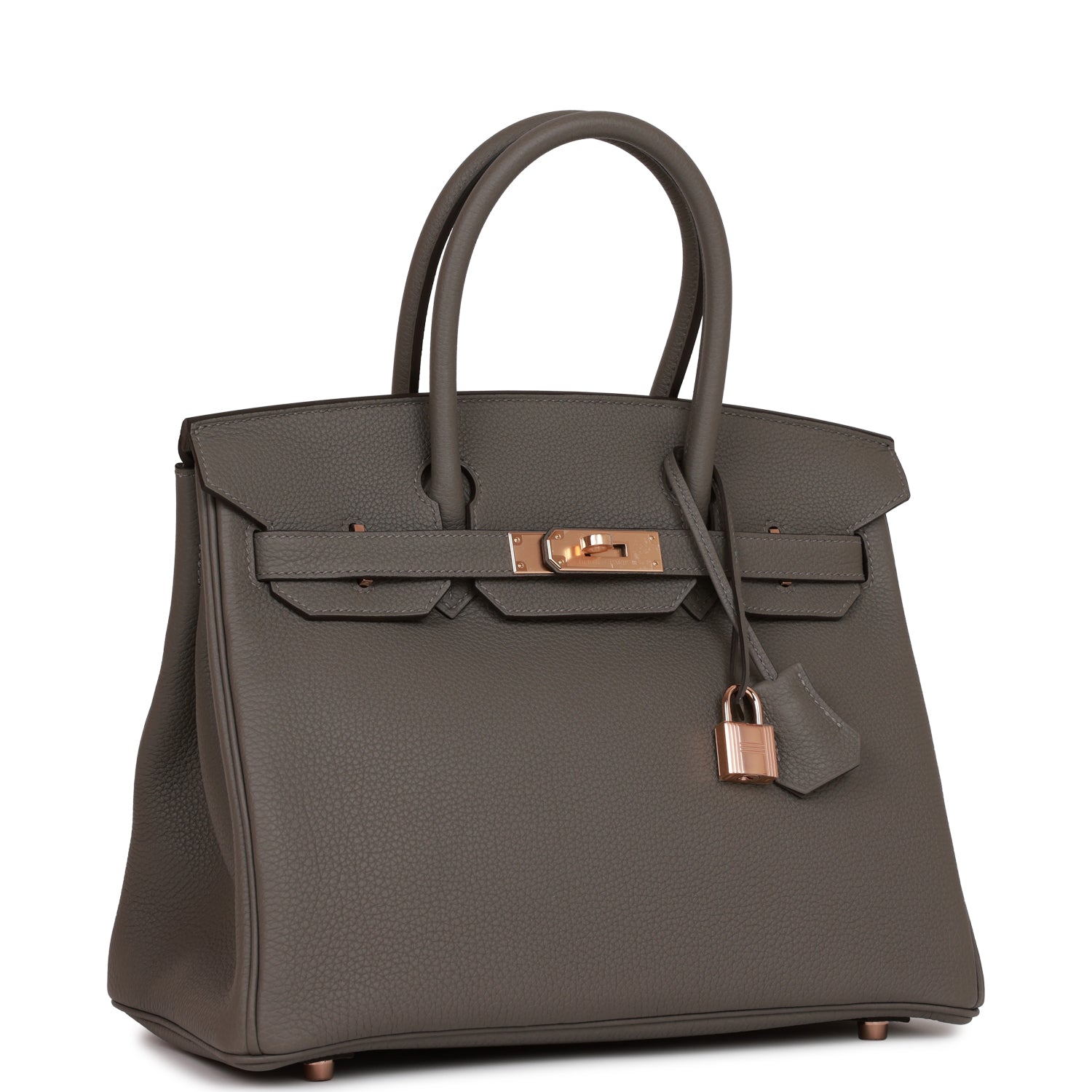 Hermes Birkin Gris Meyer Togo Rose Hardware Handbag Gold Travel Bag Gold Hardware