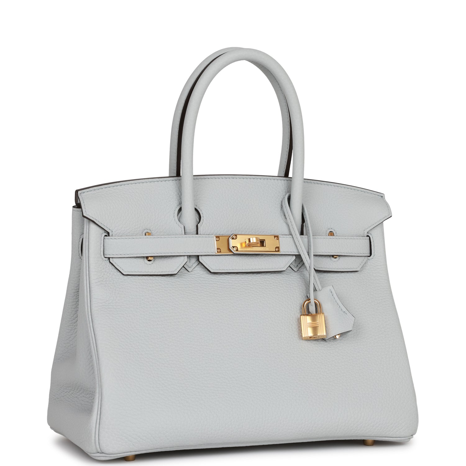 Hermes Birkin Bleu Pale Clemence Hardware Handbag Gold Travel Bag Hardware 1