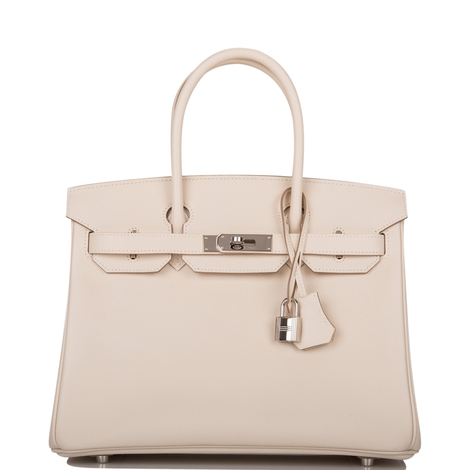Hermes Birkin Craie Epsom Palladium Hardware Handbag Travel Bag