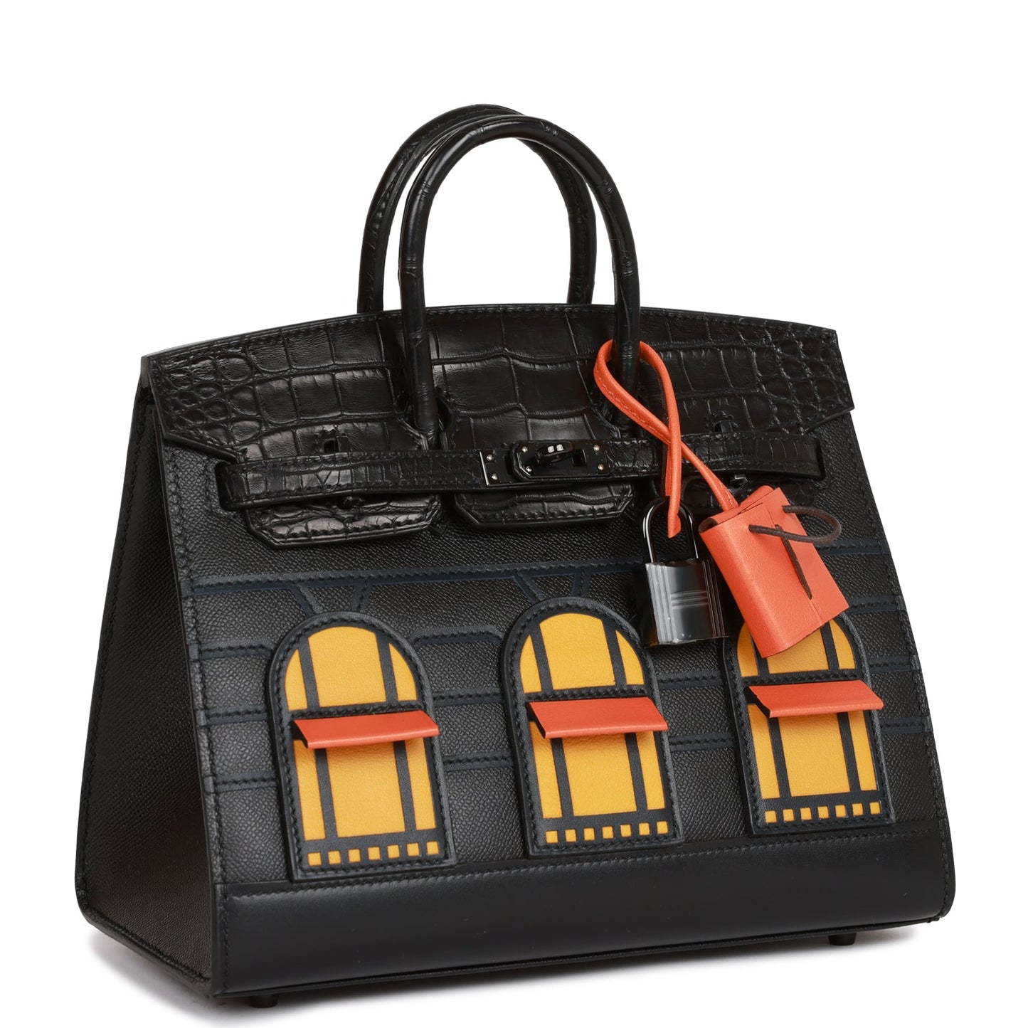 Hermes Sac Faubourg Birkin So Matte Alligator Hardware Black Travel Bag Black Hardware
