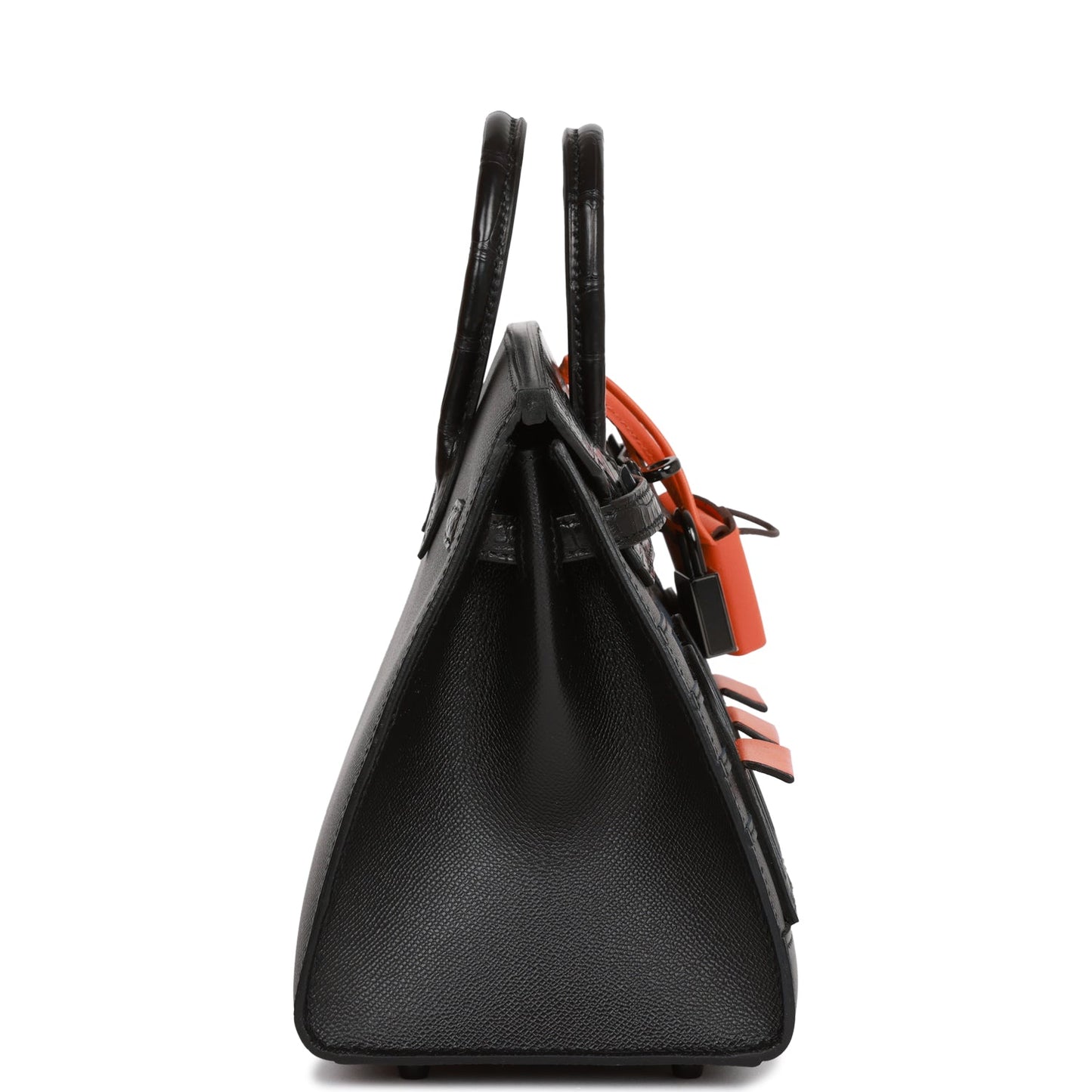 Hermes Sac Faubourg Birkin So Matte Alligator Hardware Black Travel Bag Black Hardware