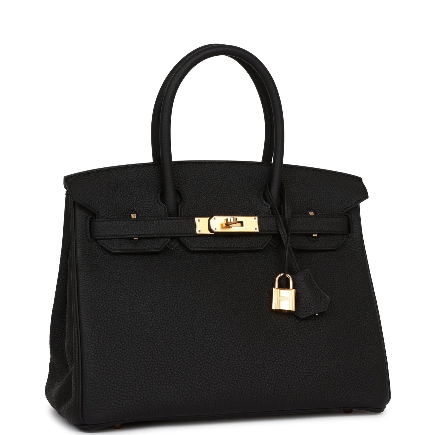 Hermes Birkin Togo Hardware Handbag Black Gold Travel Bag 31