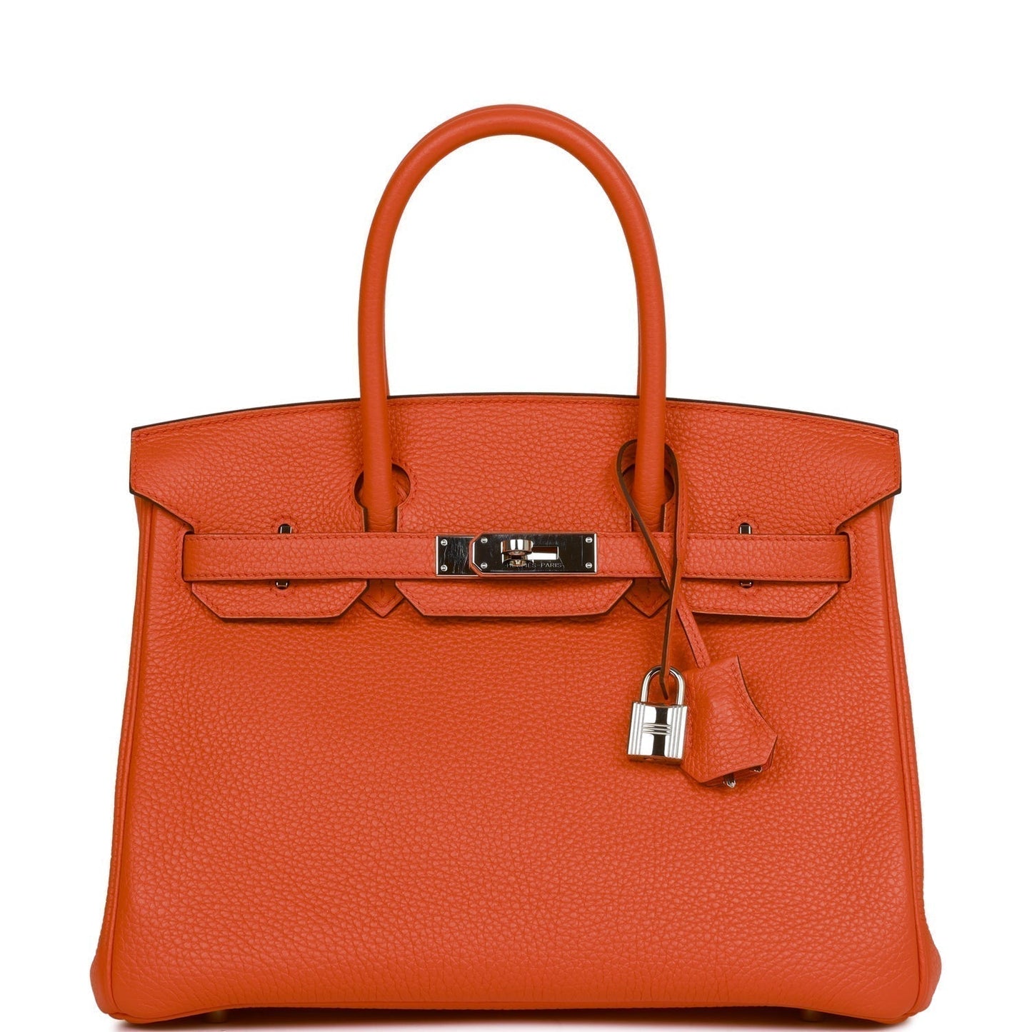 Hermes Birkin Orange Poppy Verso Clemence Palladium Hardware Travel Bag